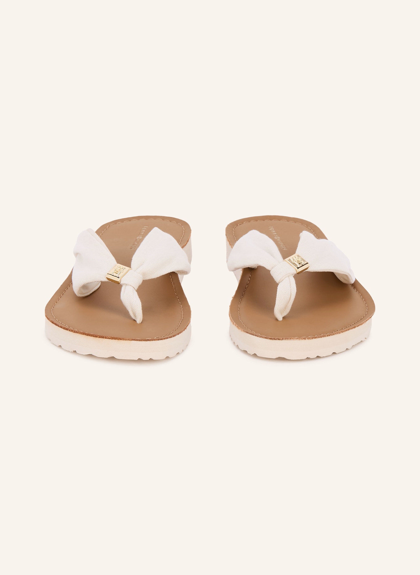 TOMMY HILFIGER toe separator: CREAM / GOLD