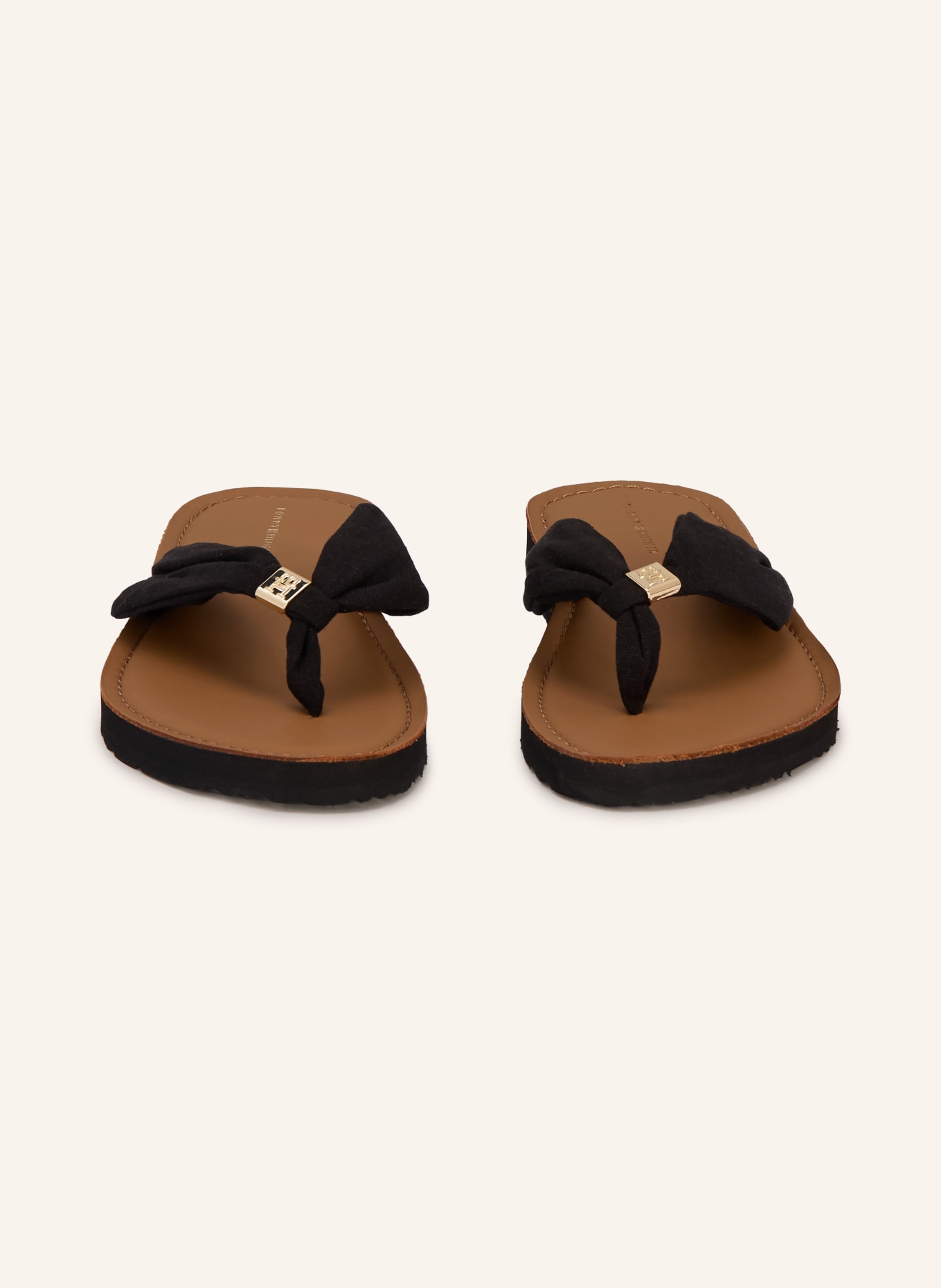 TOMMY HILFIGER séparateur d'orteils: NOIR / OR