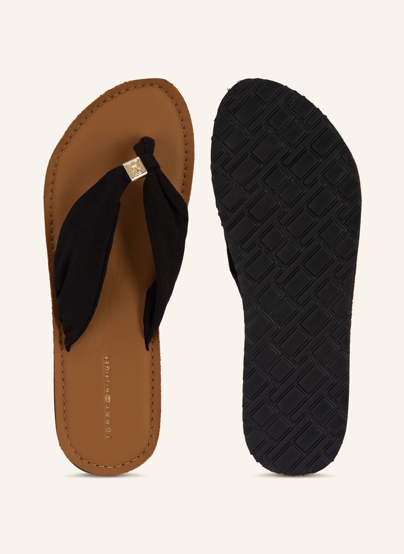 TOMMY HILFIGER séparateur d'orteils: NOIR / OR