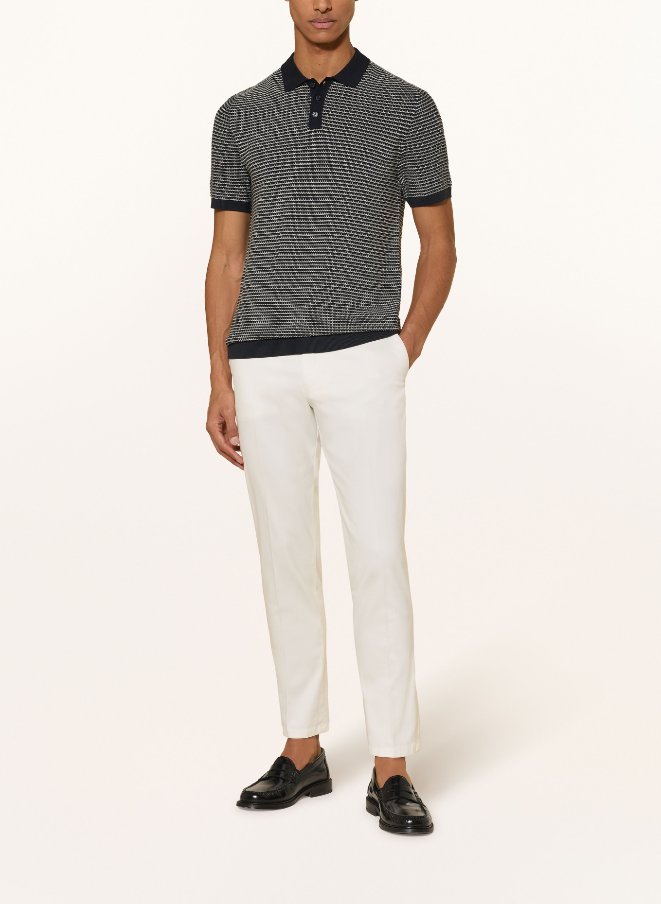 DRYKORN Strick-Poloshirt TRITON Regular Fit: DUNKELBLAU / WEISS