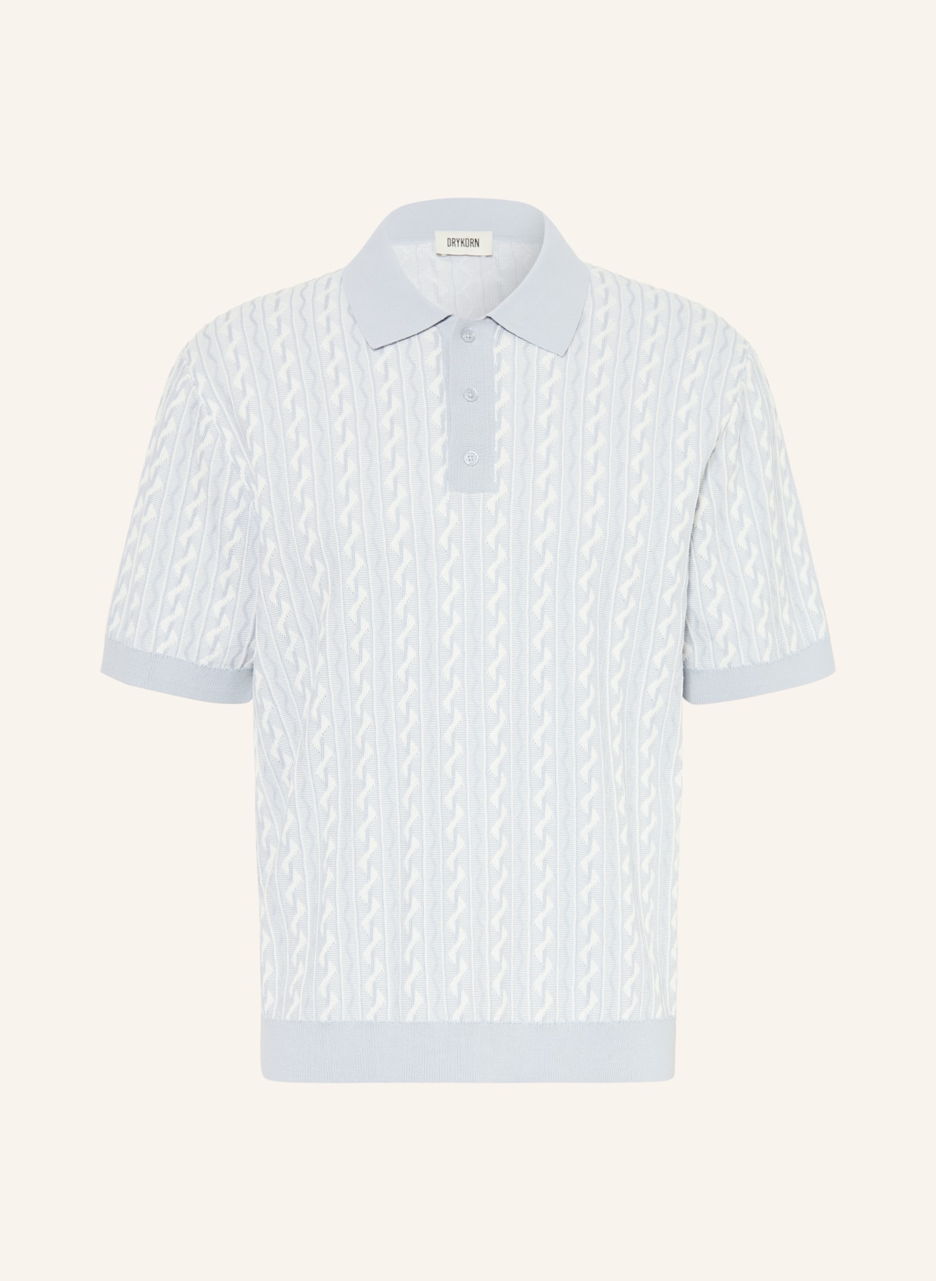 DRYKORN Strick-Poloshirt TAMIAN Relaxed Fit: HELLBLAU / WEISS