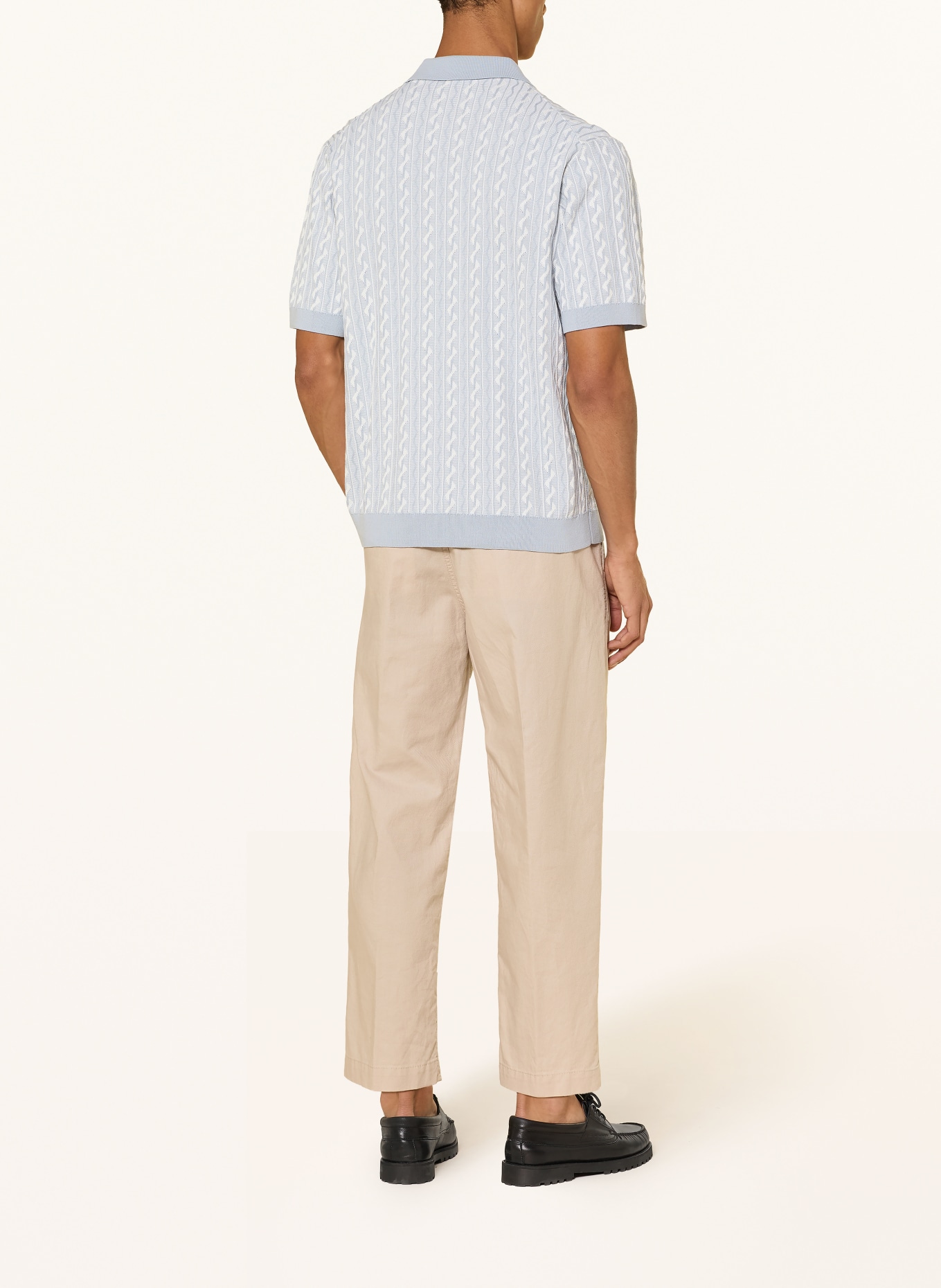 DRYKORN Strick-Poloshirt TAMIAN Relaxed Fit: HELLBLAU / WEISS