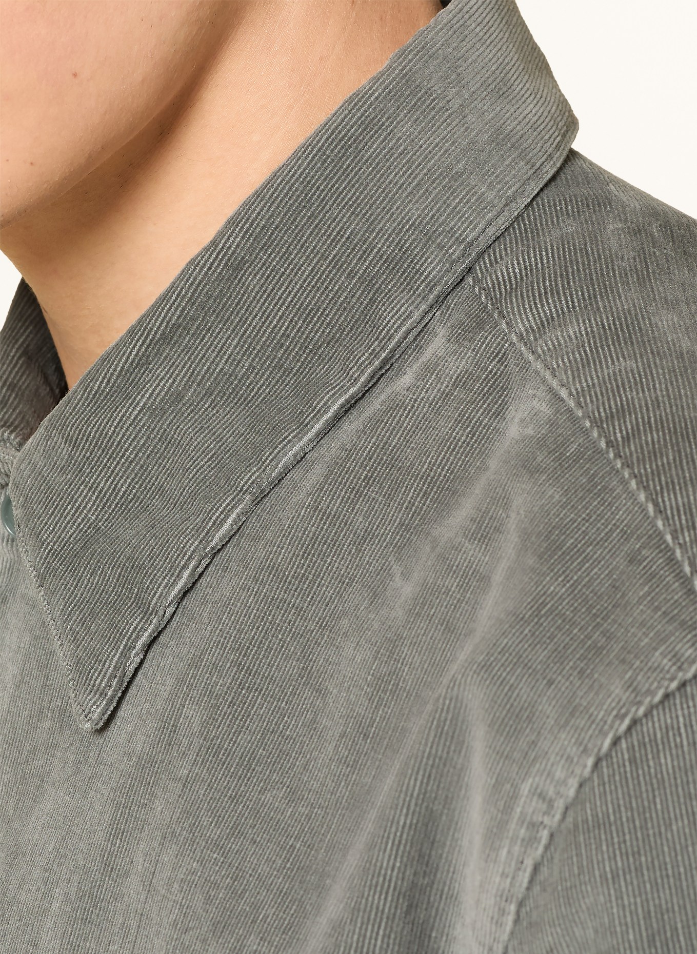 DRYKORN MERYN Comfort Fit-overhemd met korte mouwen van corduroy: KAKI