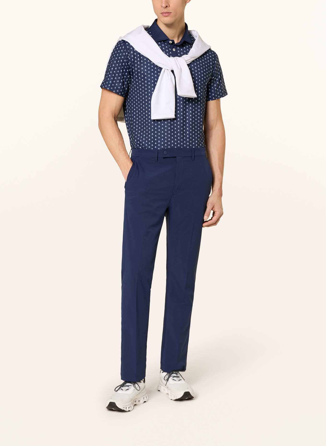 RLX RALPH LAUREN Functional polo shirt: DARK BLUE / WHITE