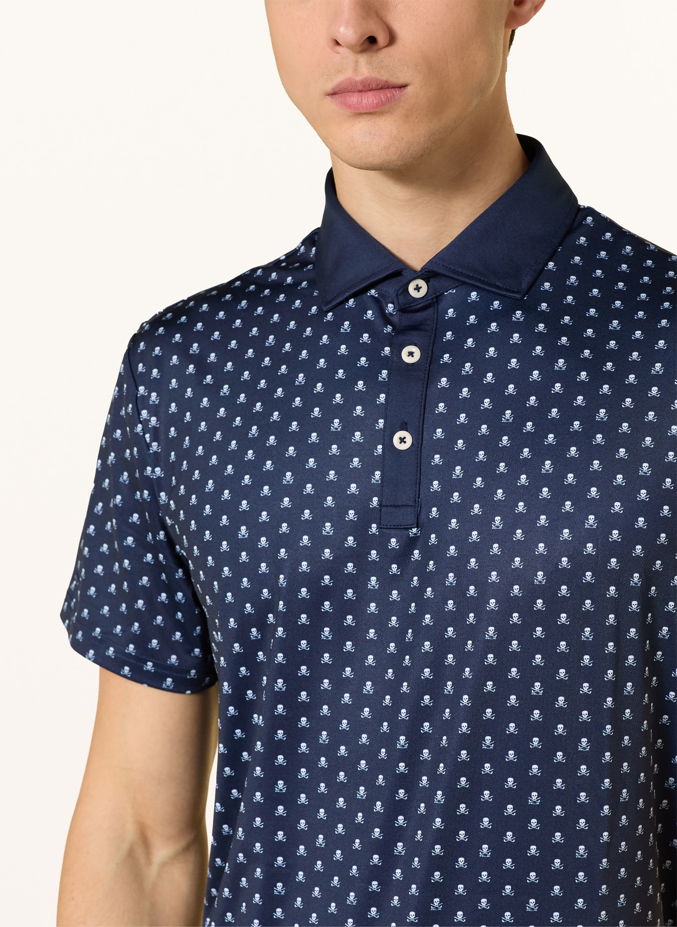 RLX RALPH LAUREN Functional polo shirt: DARK BLUE / WHITE