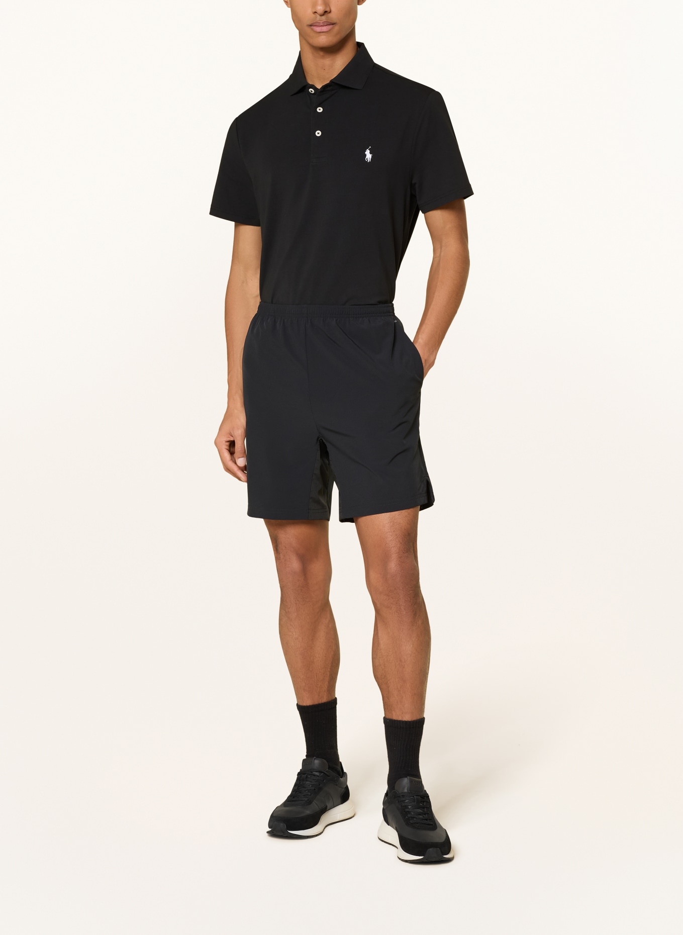 RLX RALPH LAUREN Funktions-Poloshirt: SCHWARZ / WEISS
