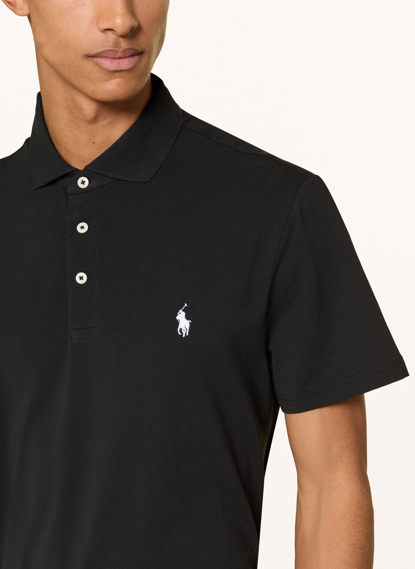 RLX RALPH LAUREN Funktions-Poloshirt: SCHWARZ / WEISS