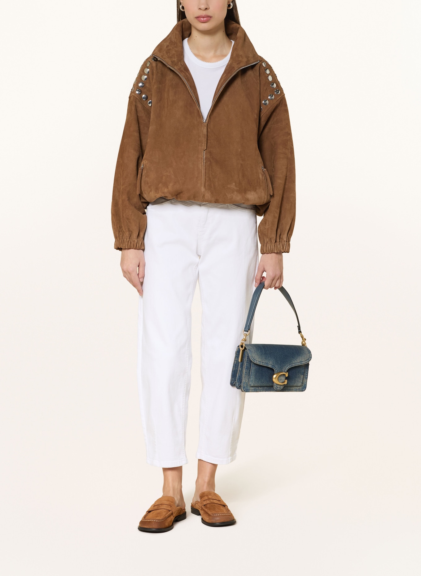 CAMBIO Dżinsy z rozszerzanymi nogawkami ELIN: 5113 pure white stone