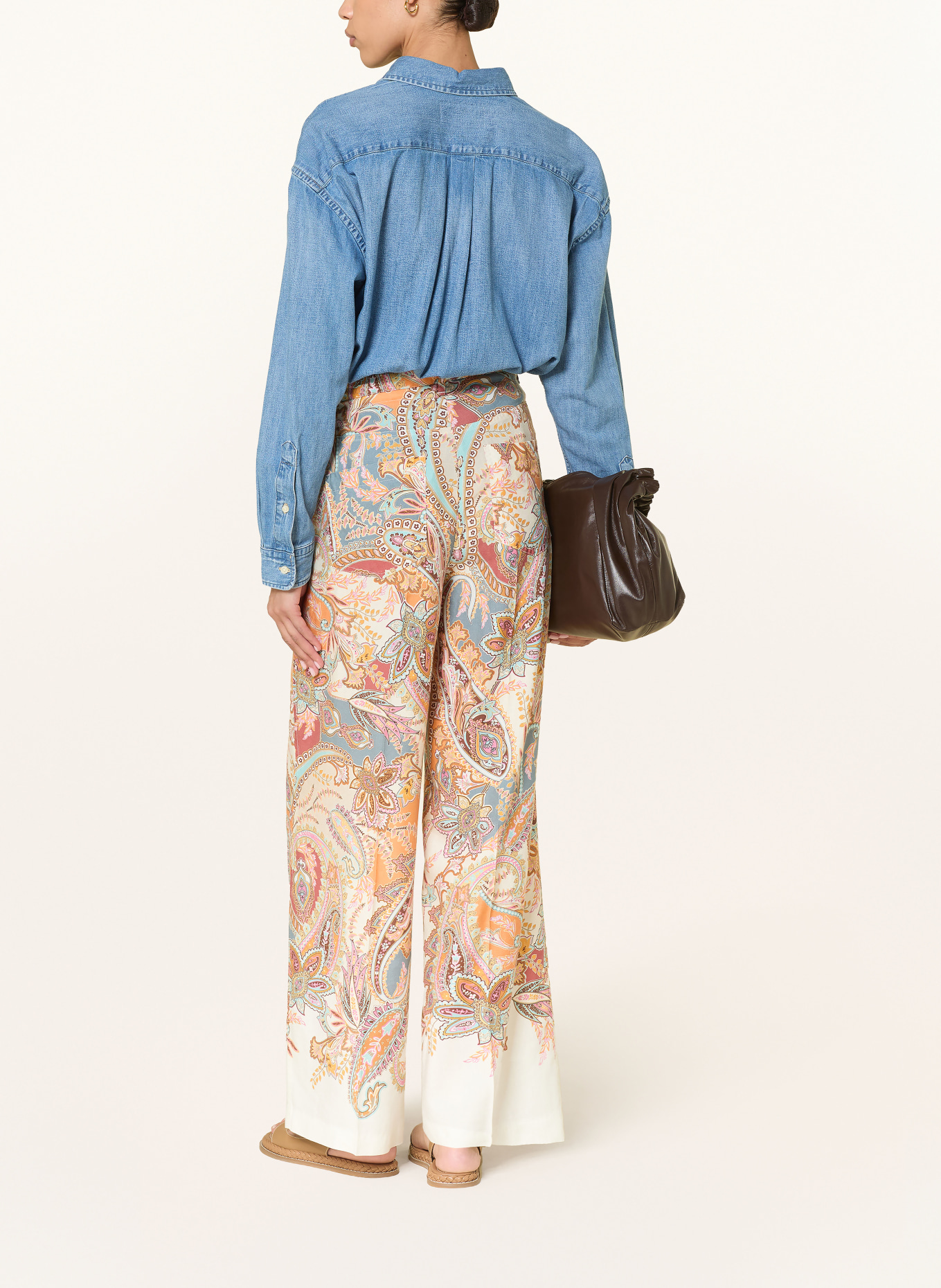 CAMBIO ADRIENNE wide-leg pants: LIGHT GREEN / PINK / YELLOW