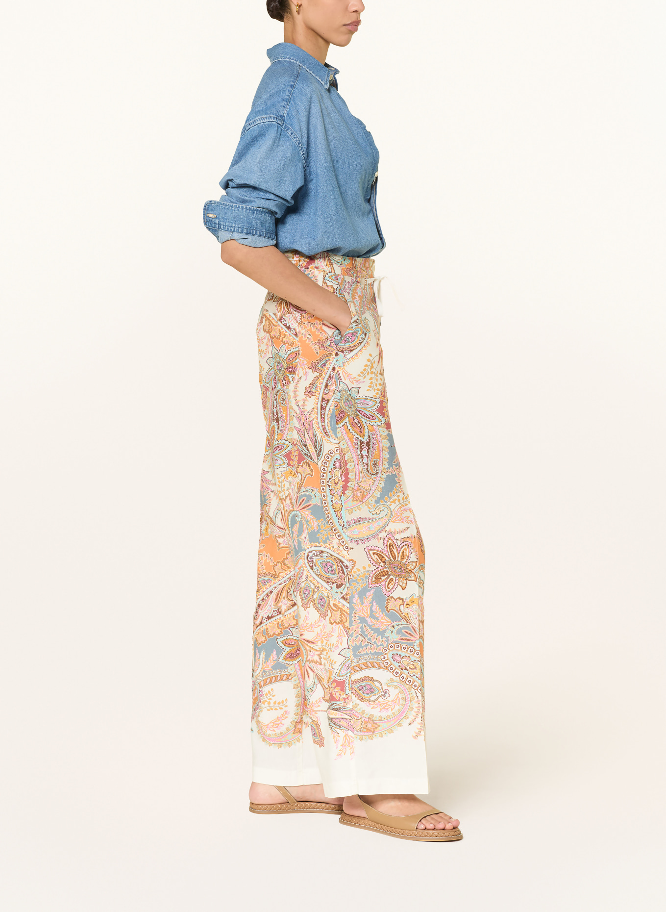 CAMBIO ADRIENNE wide-leg pants: LIGHT GREEN / PINK / YELLOW