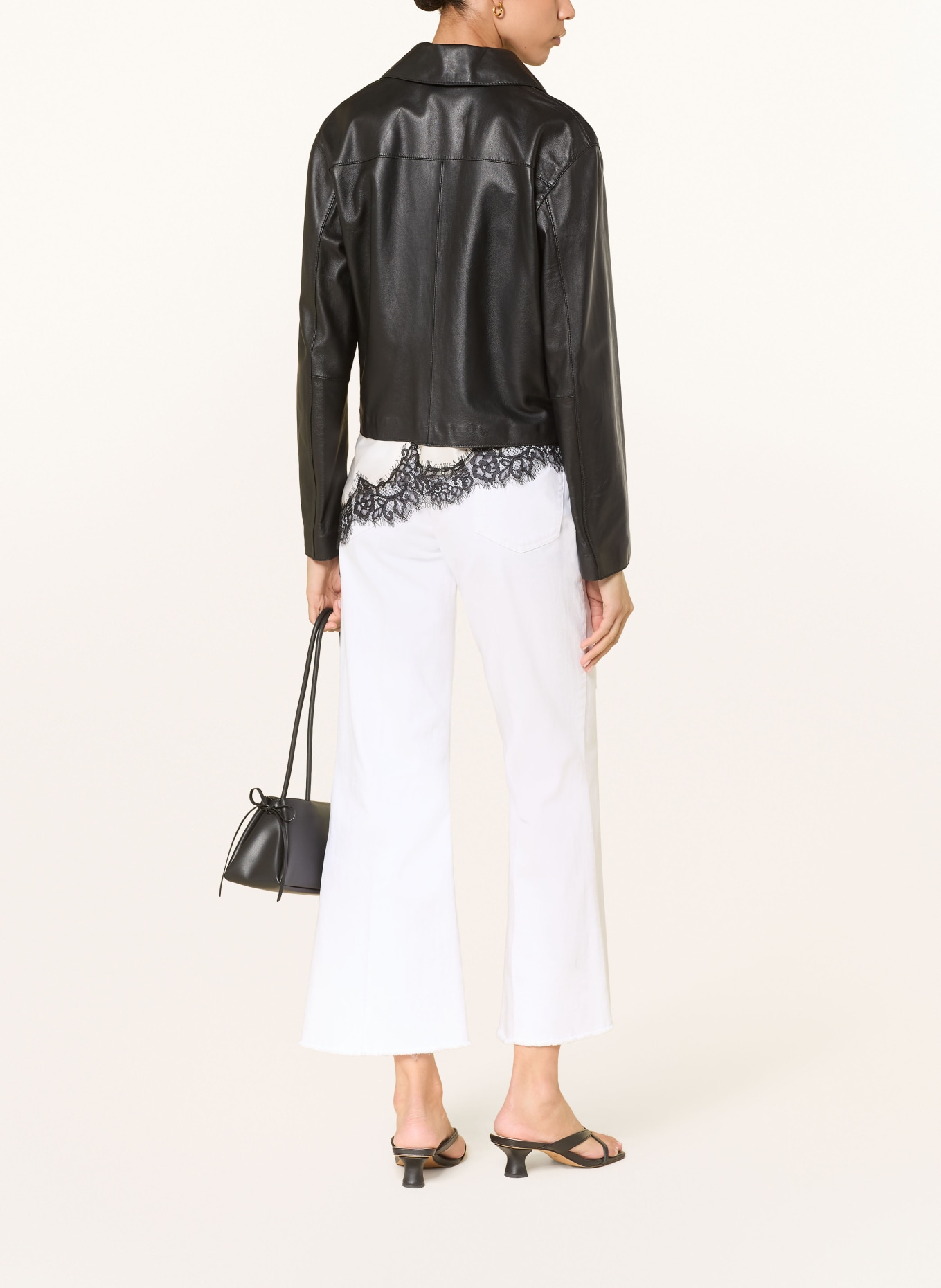 CAMBIO Cropped jeans FELINA: 5116 pure white stone & fringe