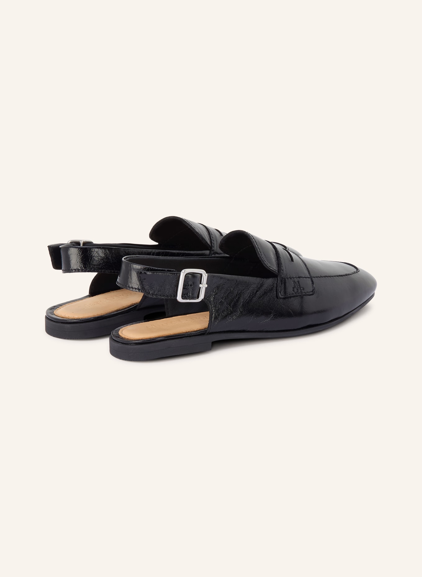 Marc O'Polo slingloafer: ZWART / ZILVER