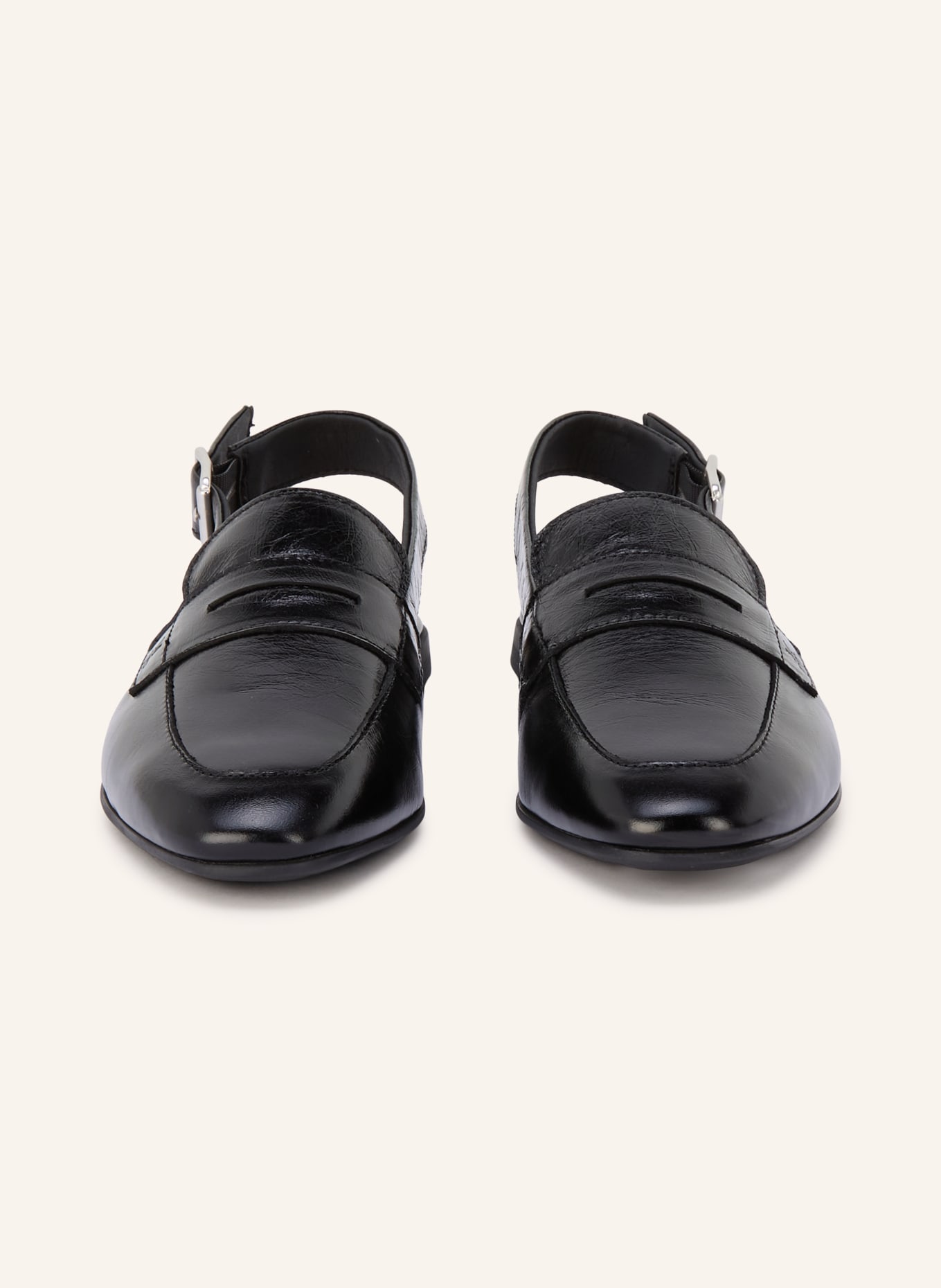 Marc O'Polo slingloafer: ZWART / ZILVER