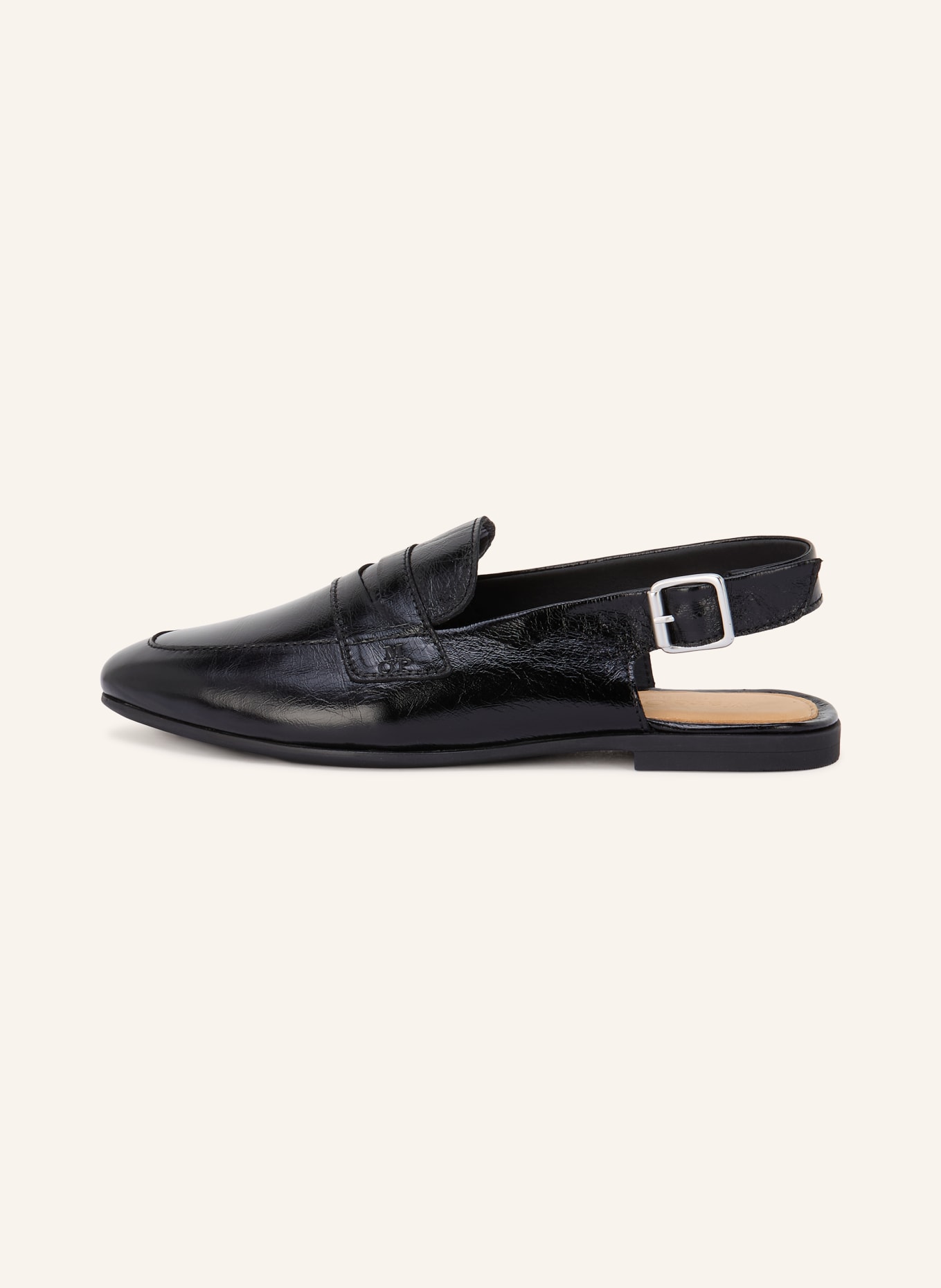 Marc O'Polo slingloafer: ZWART / ZILVER