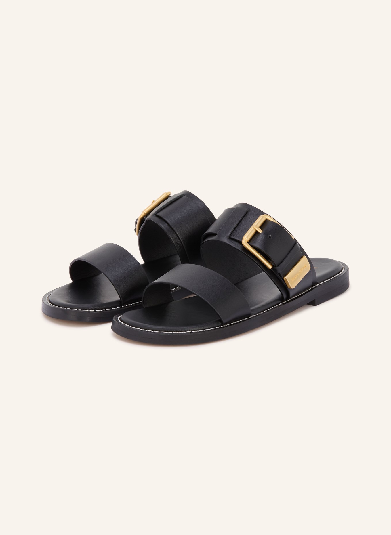 Marc O'Polo klapki: CZARNY / ZŁOTY / BIAŁY