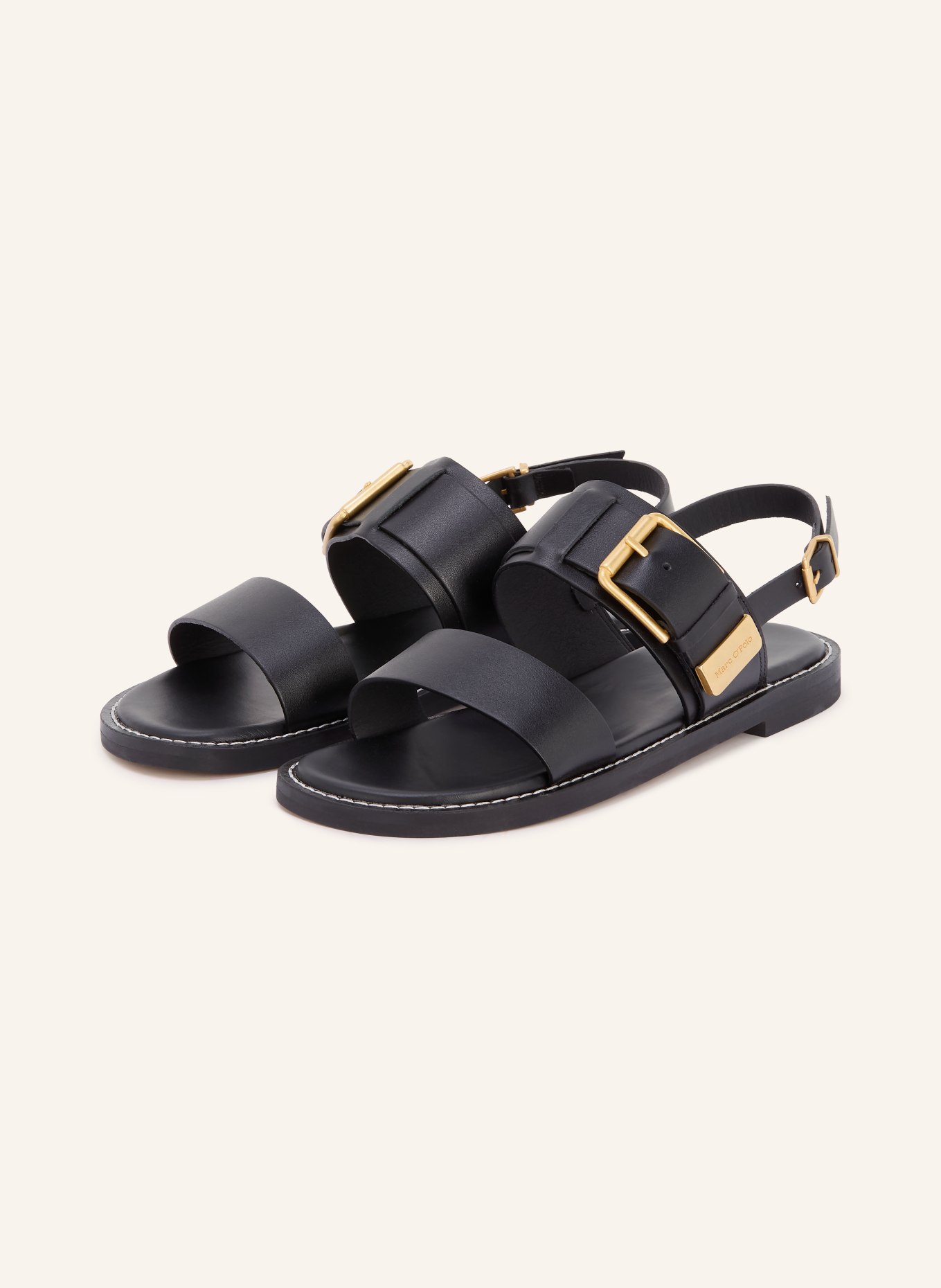 Marc O'Polo Sandals: BLACK / GOLD