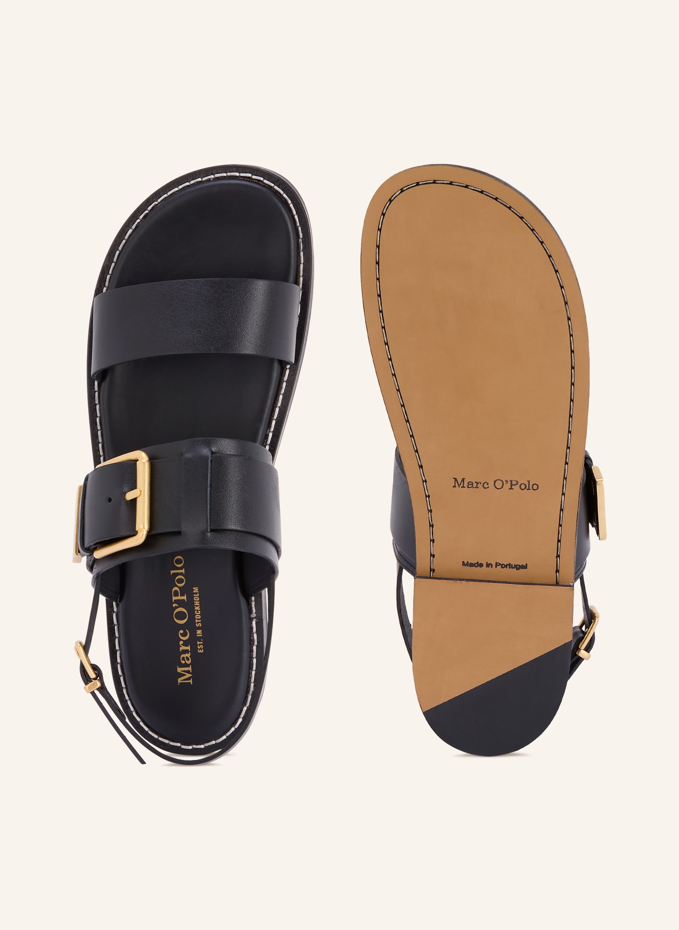 Marc O'Polo Sandals: BLACK / GOLD