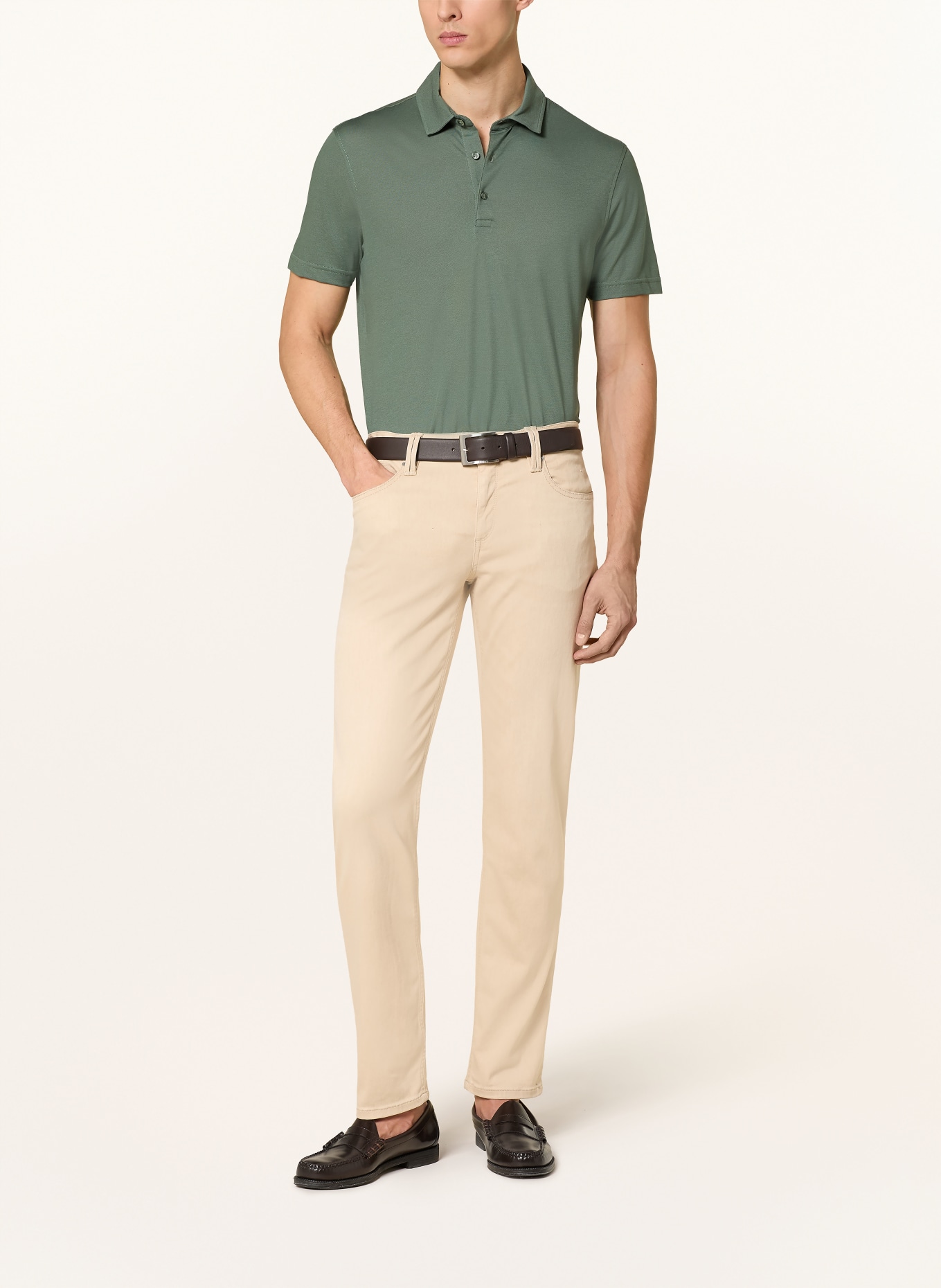 BRAX Piqué polo shirt PEPE: OLIVE