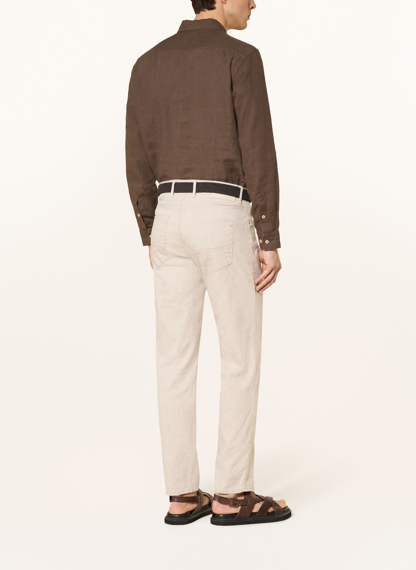 BRAX Spodnie CADIZ Slim Fit z lnem: KREMOWY