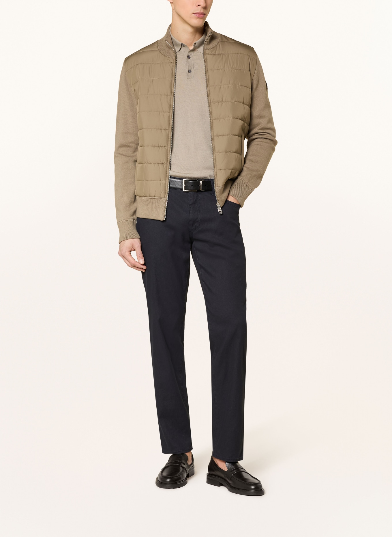 BRAX Hose CADIZ Slim Fit mit Leinen: DUNKELBLAU