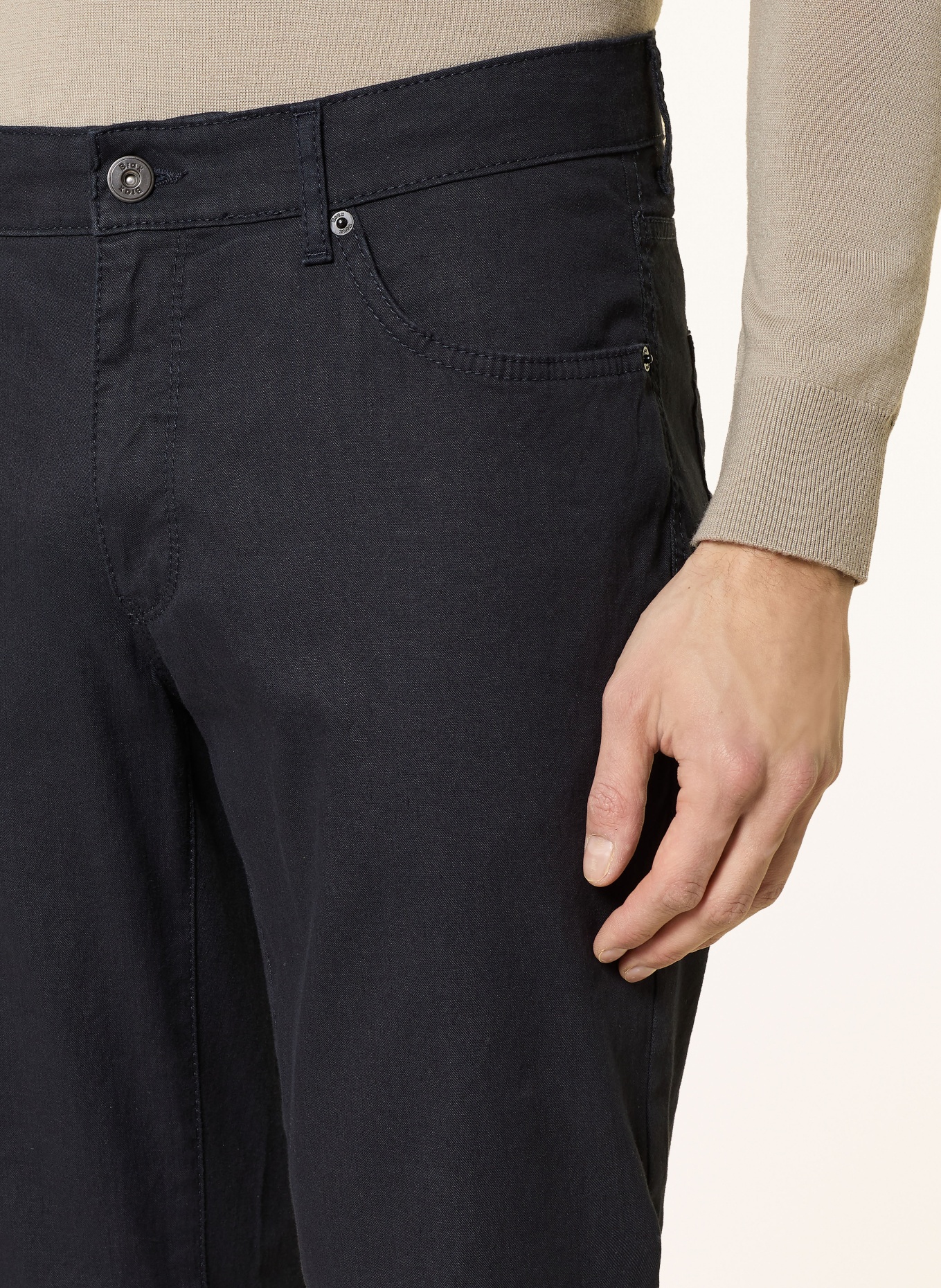 BRAX Hose CADIZ Slim Fit mit Leinen: DUNKELBLAU