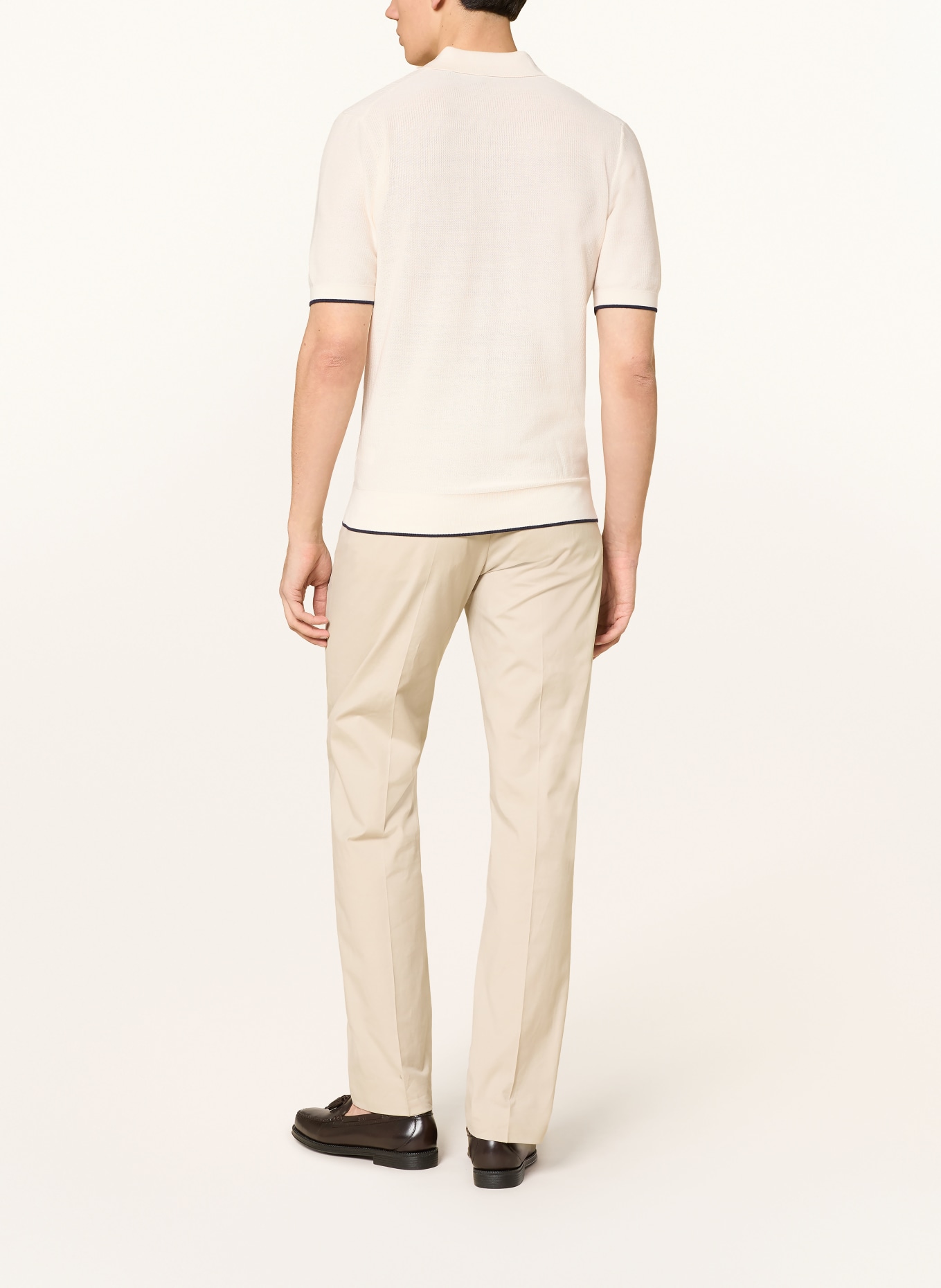 van Laack Gebreid poloshirt VL-SILUS-F1: CRÈME