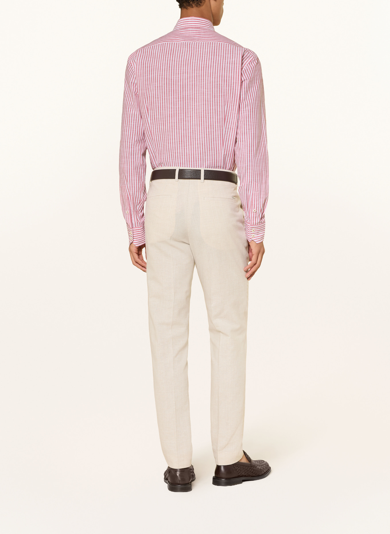 van Laack Košile VL-RESO-TF Tailored Fit: TMAVĚ ČERVENÁ / BÍLÁ