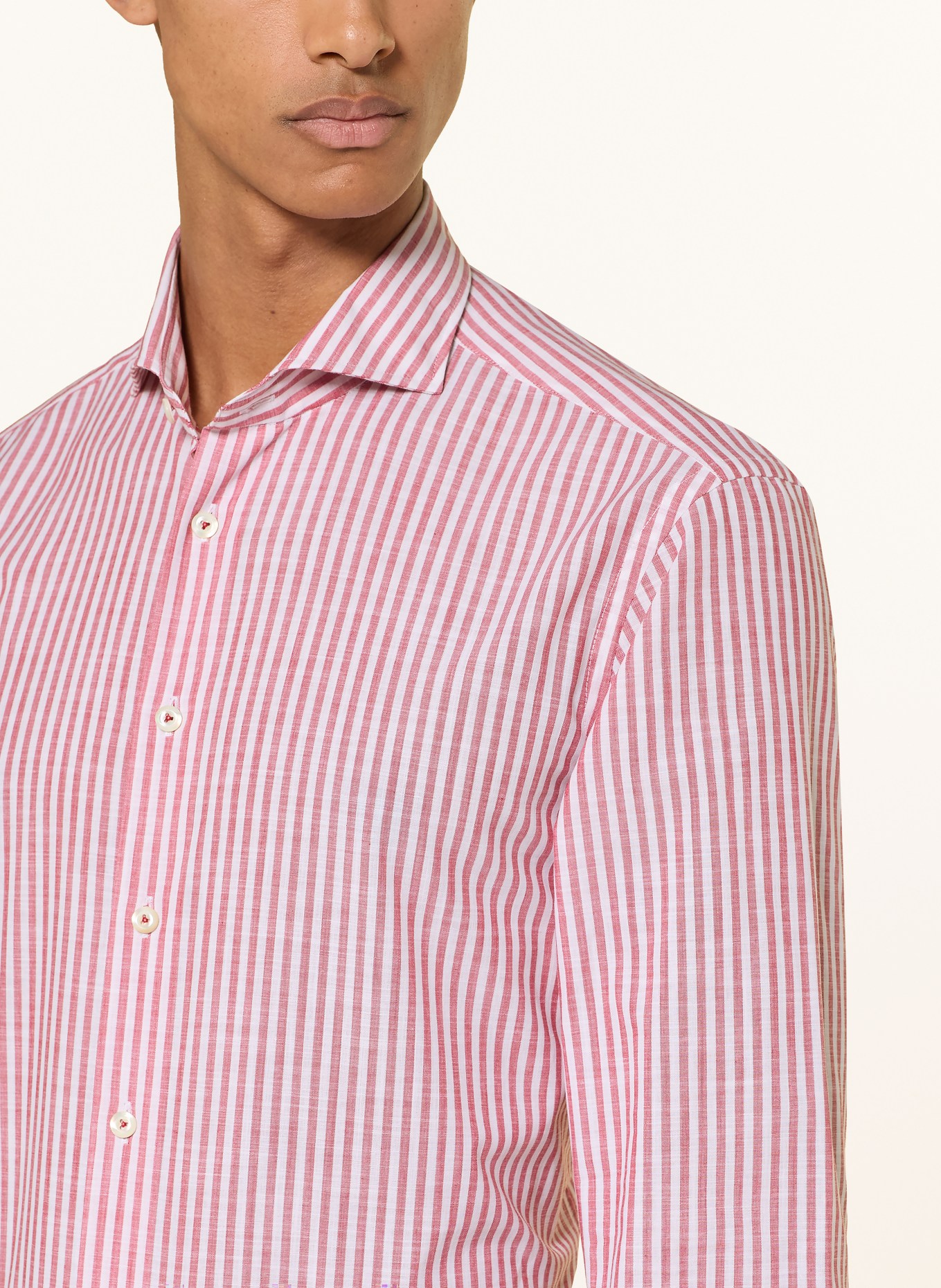 van Laack Košile VL-RESO-TF Tailored Fit: TMAVĚ ČERVENÁ / BÍLÁ