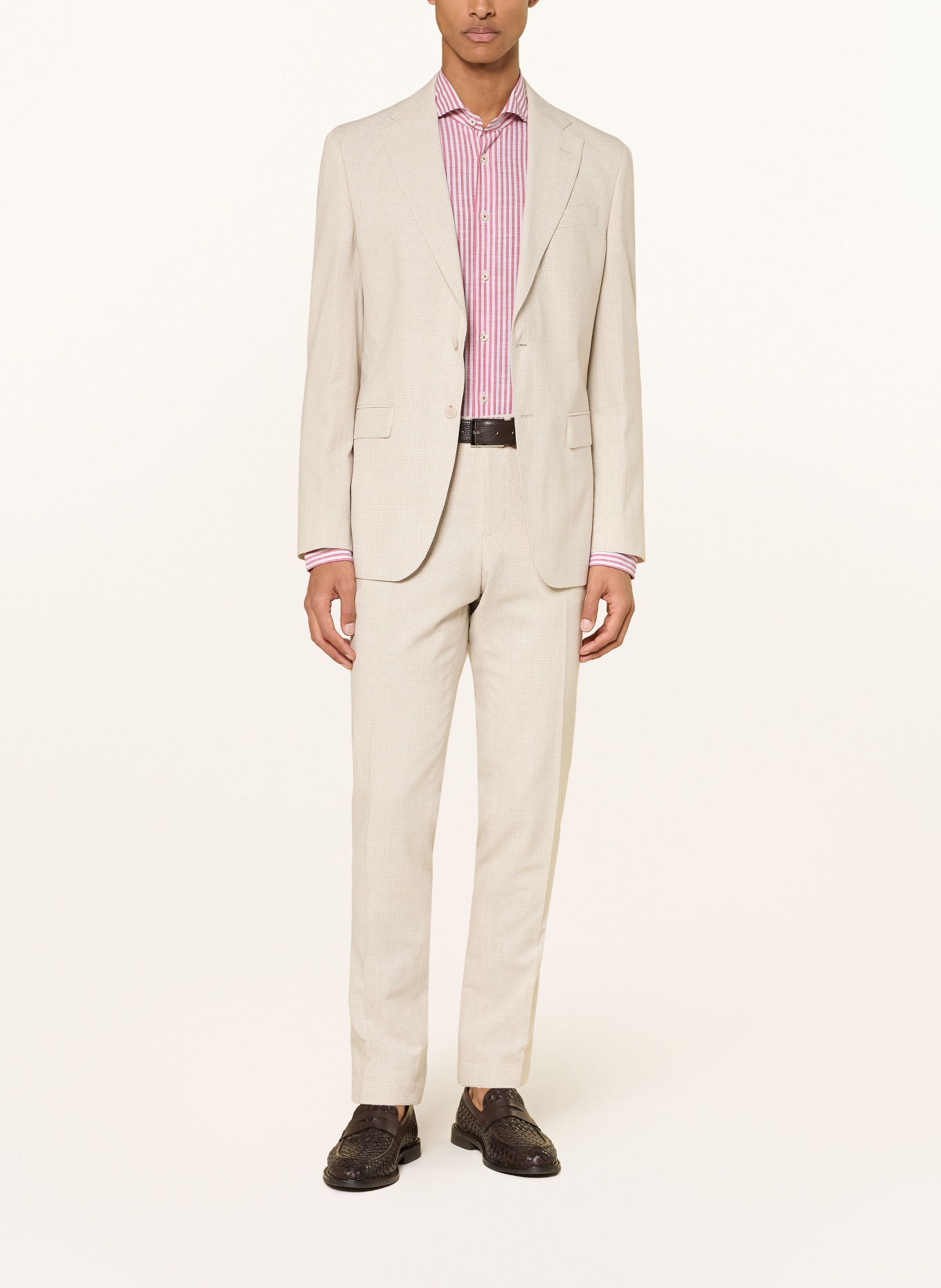 van Laack Košile VL-RESO-TF Tailored Fit: TMAVĚ ČERVENÁ / BÍLÁ