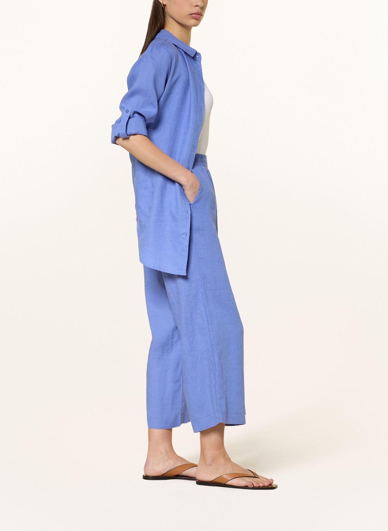 lilienfels Leinen-Culotte: BLAU