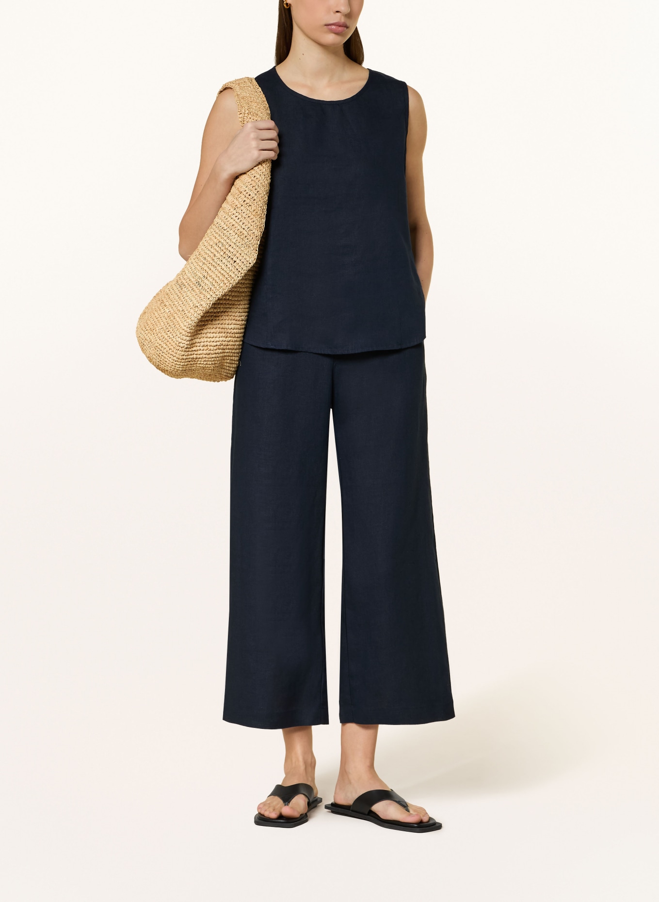 lilienfels Leinen-Culotte: DUNKELBLAU