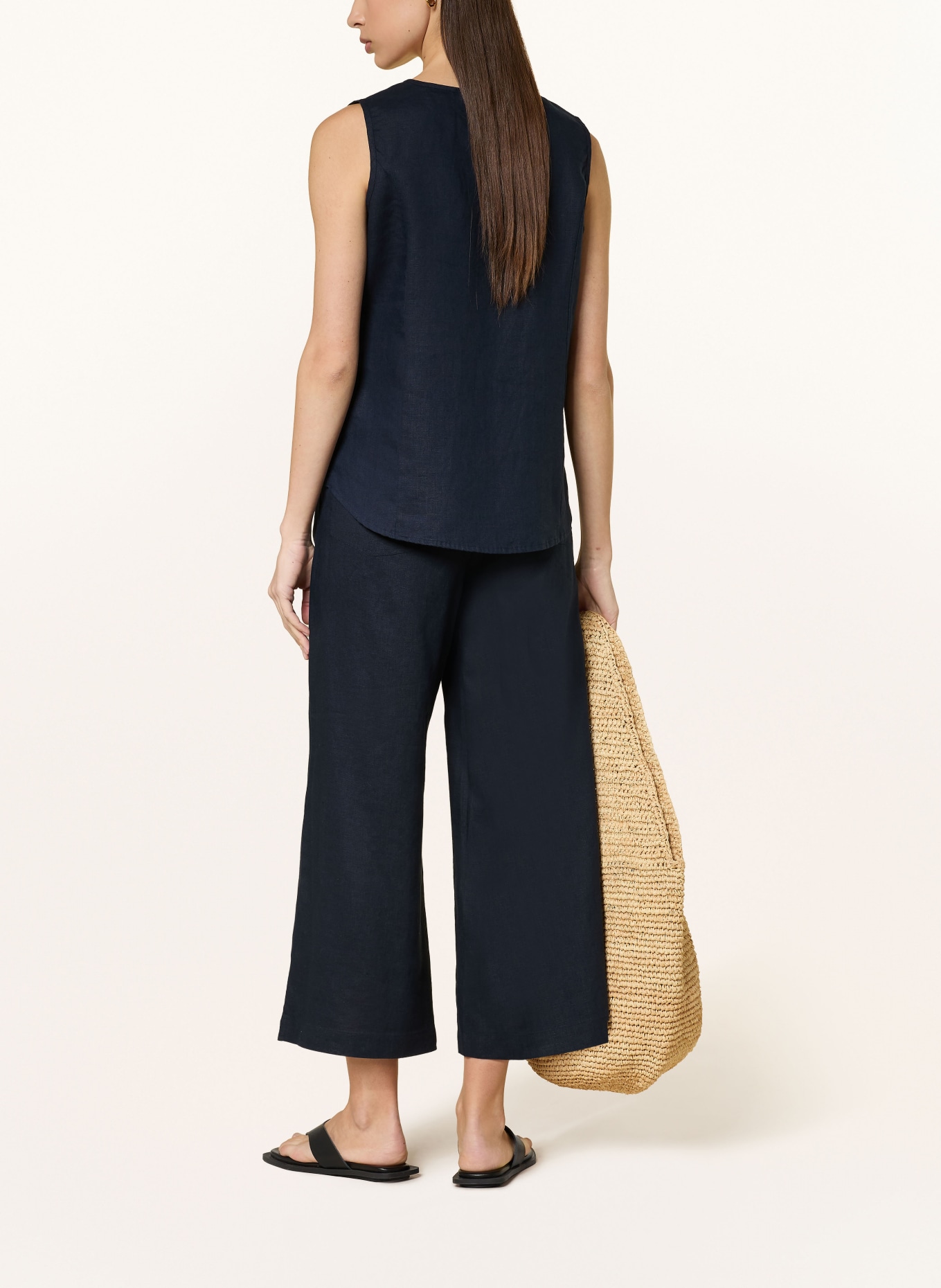 lilienfels Leinen-Culotte: DUNKELBLAU