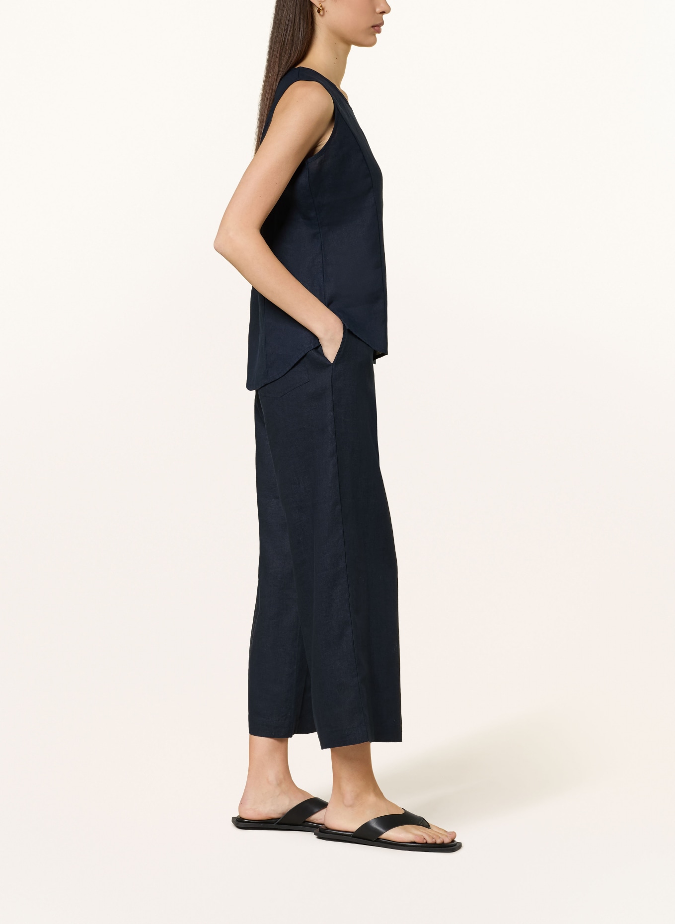 lilienfels Leinen-Culotte: DUNKELBLAU