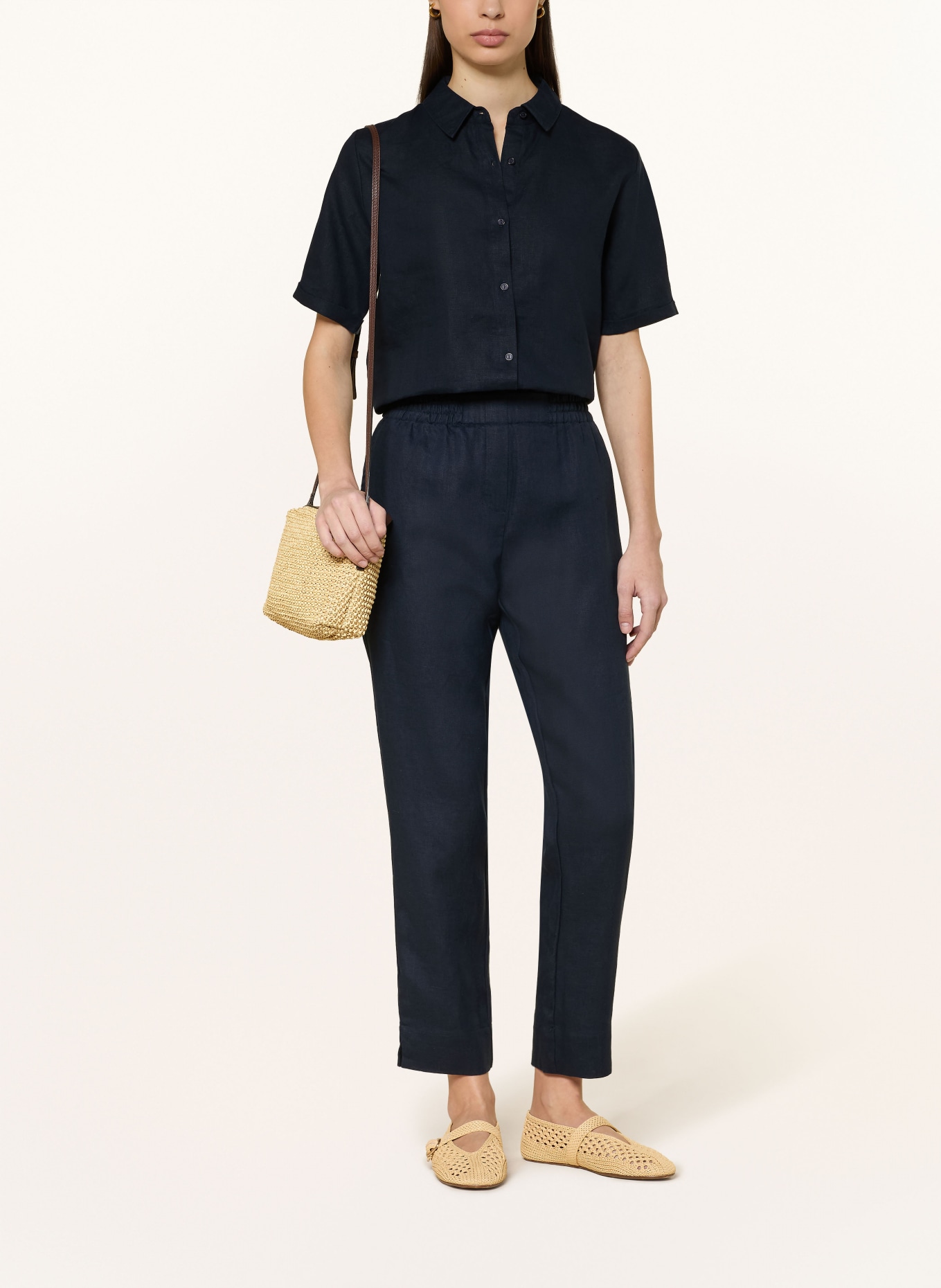 lilienfels Hemdbluse aus Leinen: DUNKELBLAU