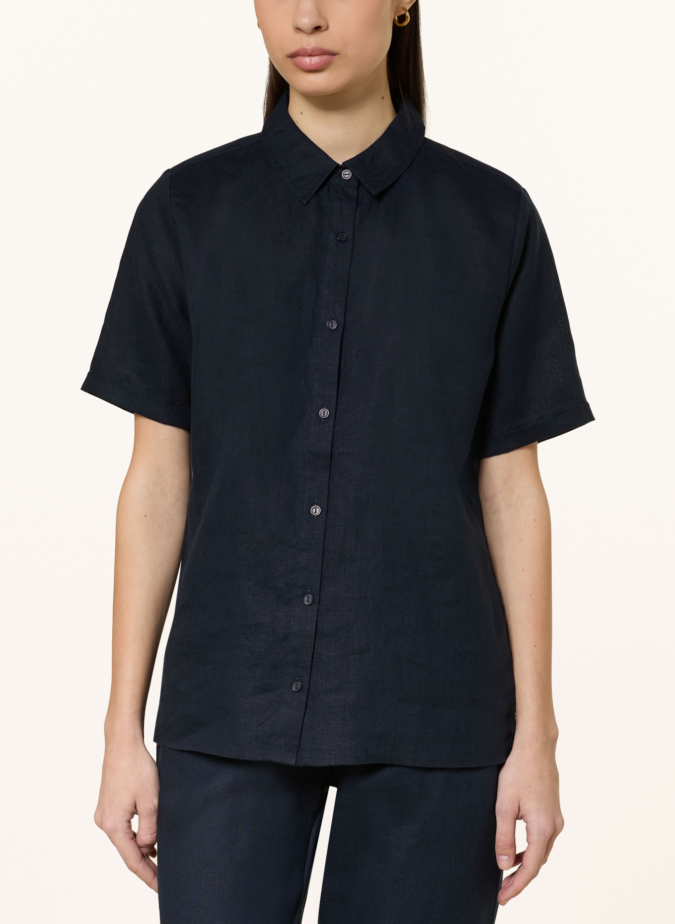 lilienfels Hemdbluse aus Leinen: DUNKELBLAU