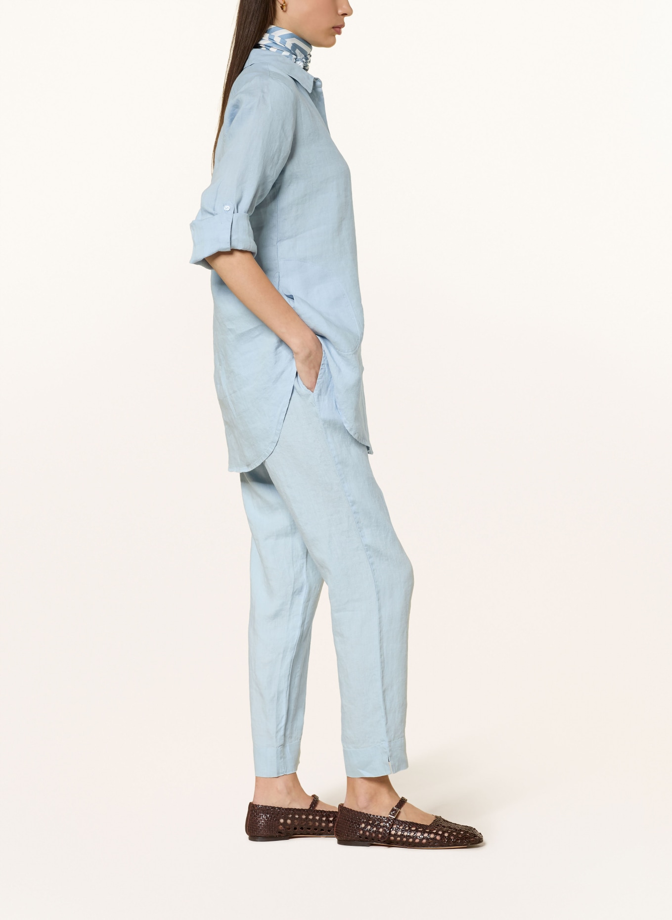 lilienfels lněné kalhoty: TMAVĚ MODRÁ