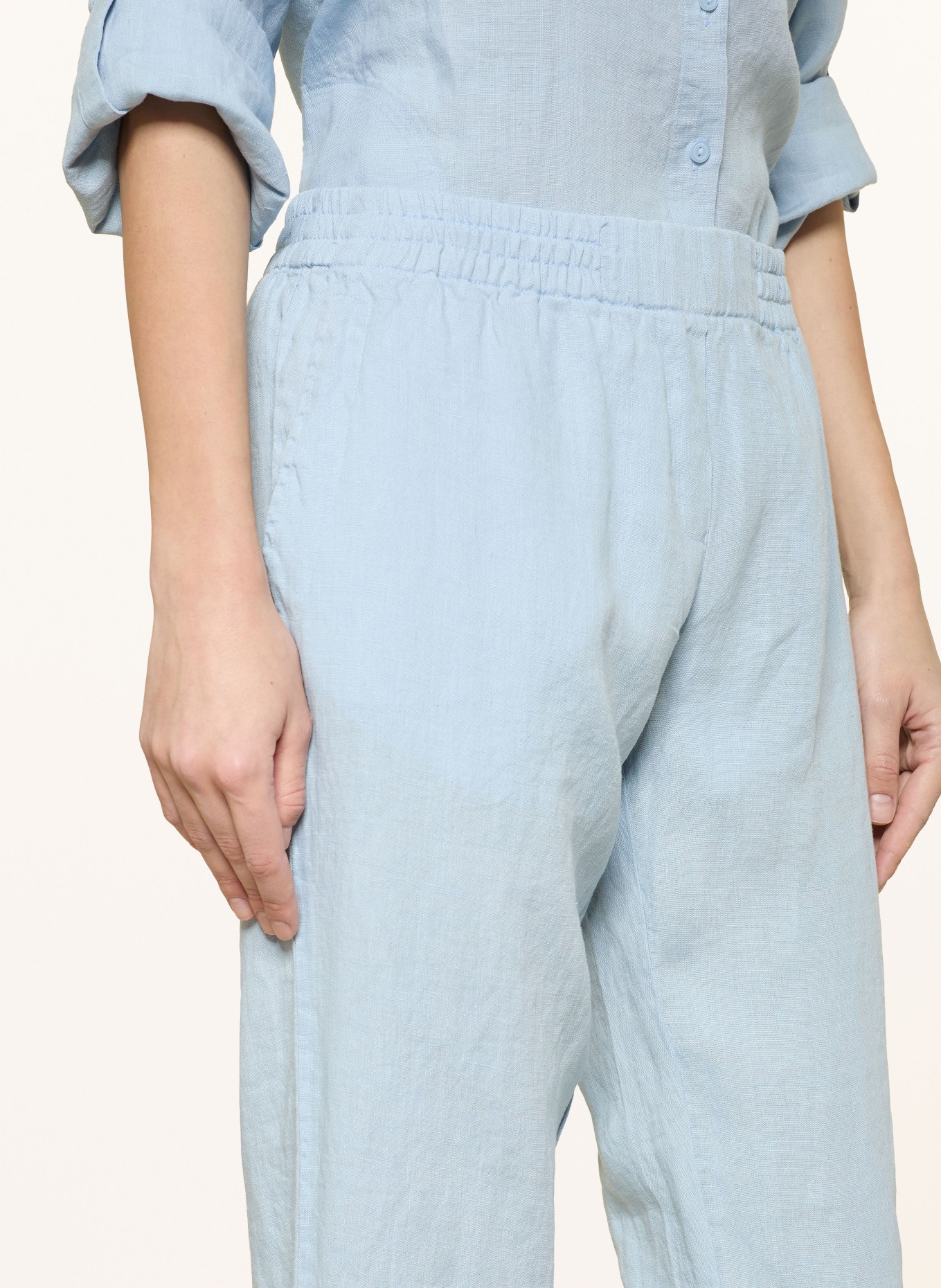 lilienfels lněné kalhoty: TMAVĚ MODRÁ