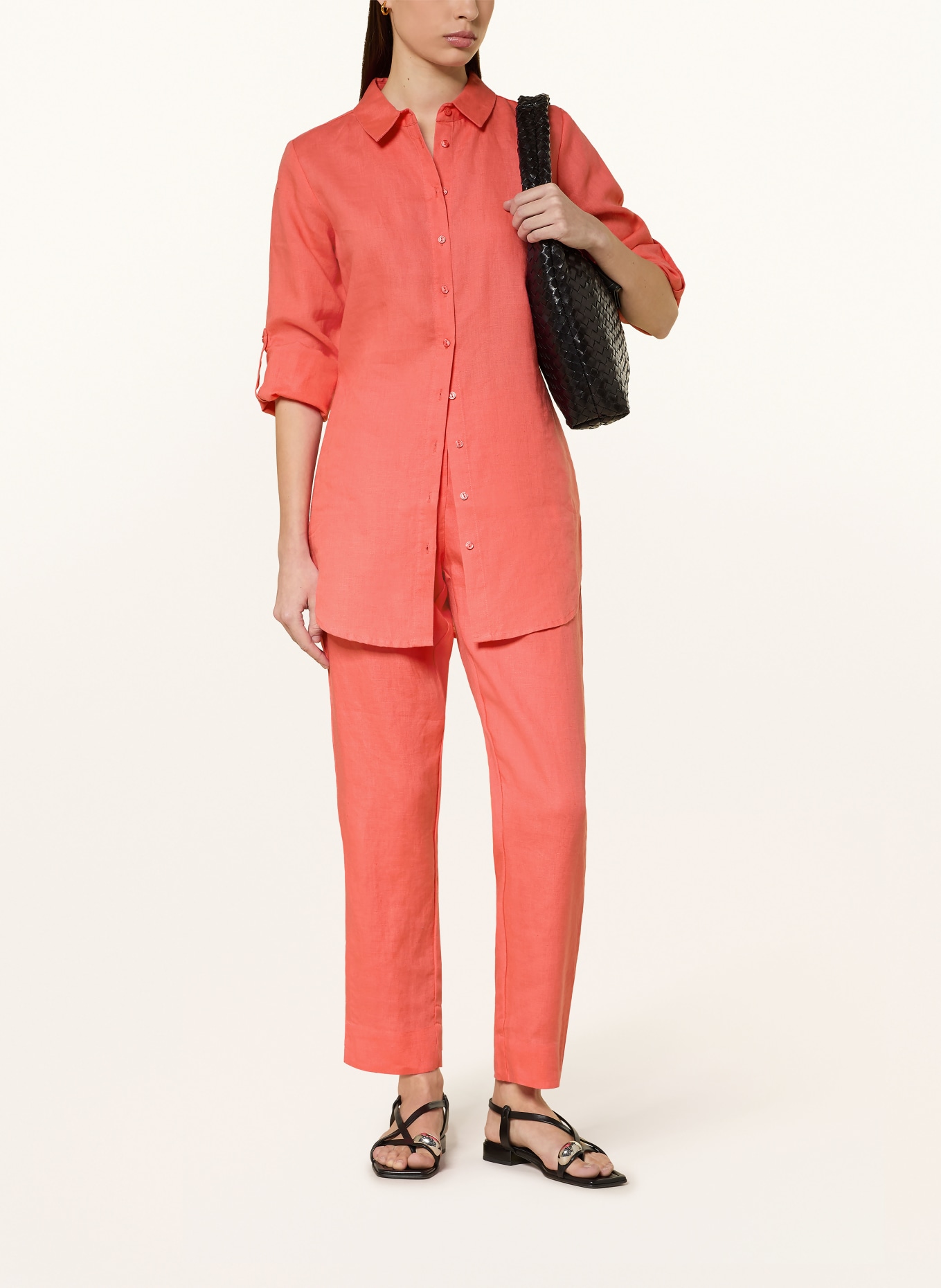 lilienfels lněné kalhoty: SVĚTLE ČERVENÁ