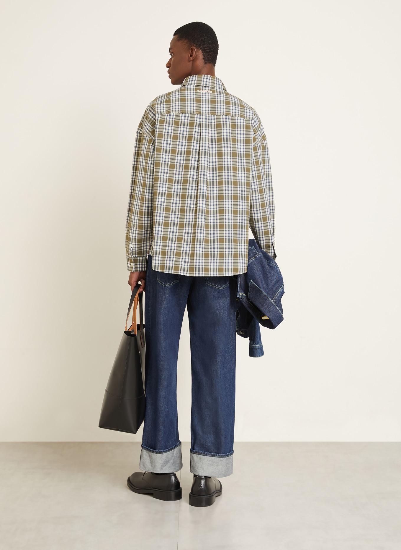 MARNI Hemd Comfort Fit: OLIV / BLAU / WEISS