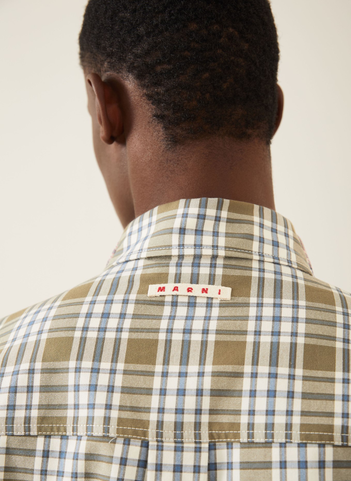 MARNI Hemd Comfort Fit: OLIV / BLAU / WEISS