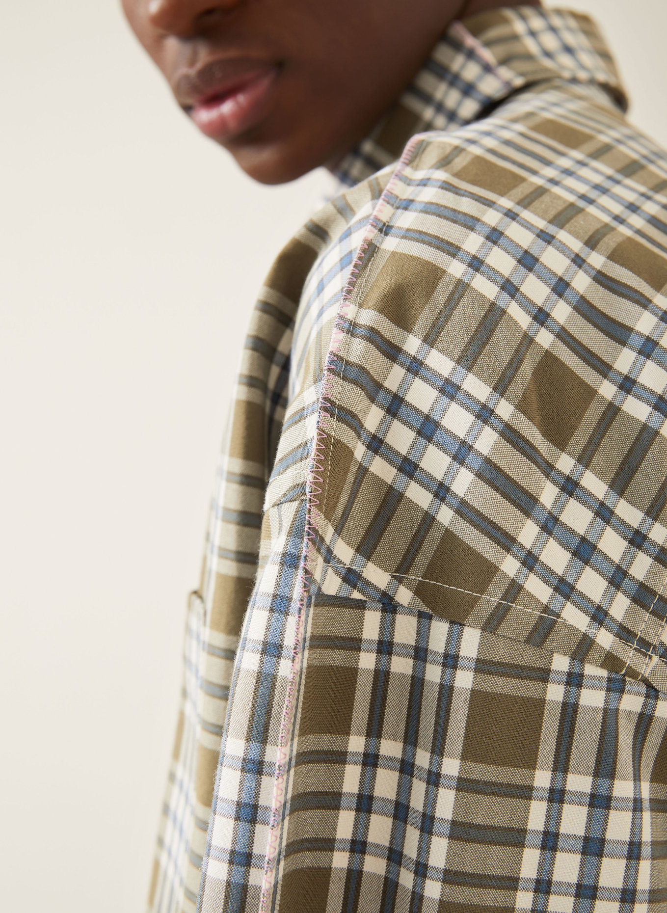 MARNI Hemd Comfort Fit: OLIV / BLAU / WEISS