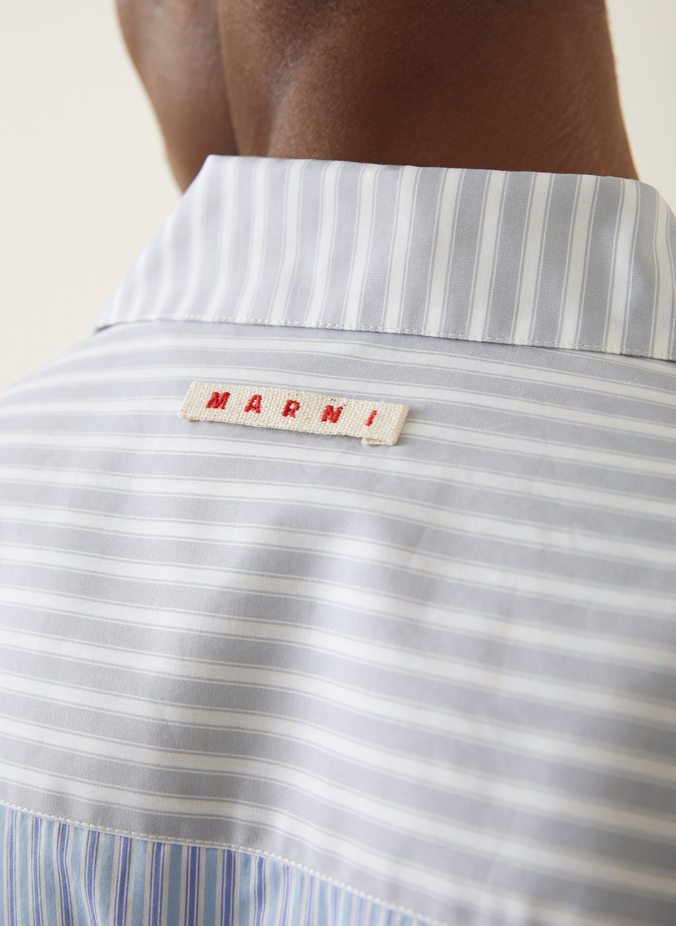 MARNI Comfort Fit Resort Shirt: LIGHT BLUE / BLUE / WHITE