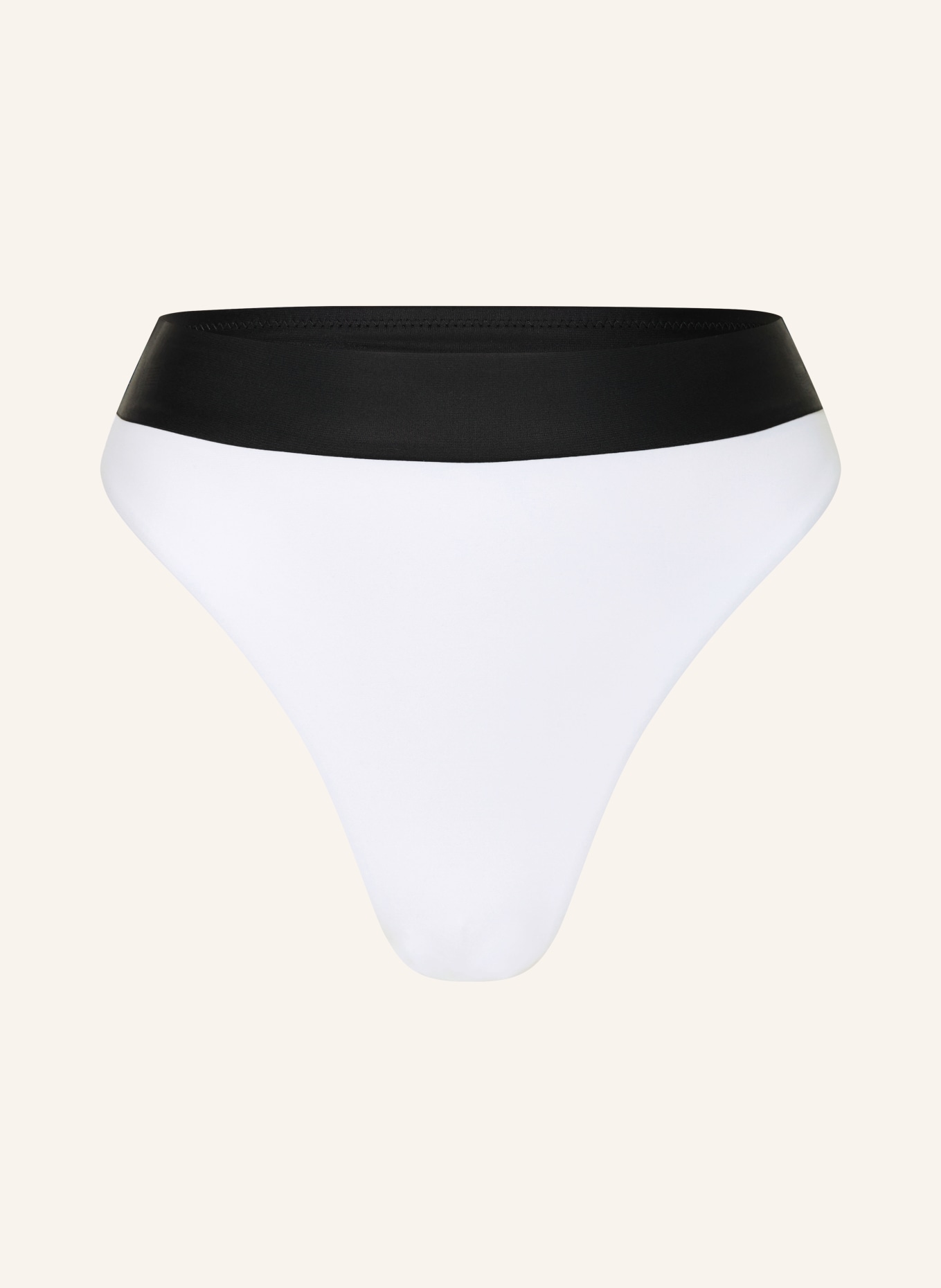 GOLDBERGH Bikinibroekje met hoge taille OCEANE: WIT / ZWART