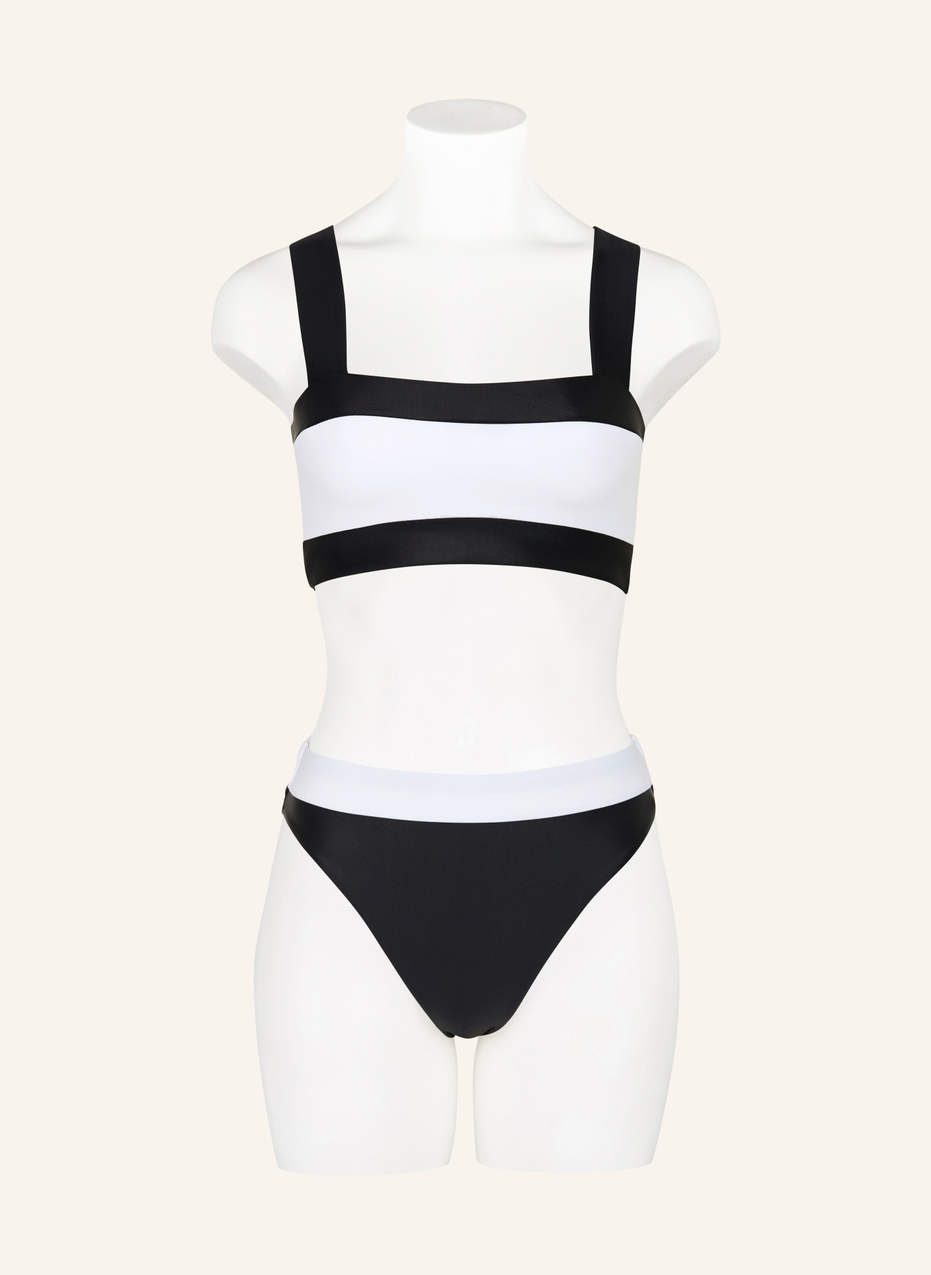 GOLDBERGH Bikinibroekje met hoge taille OCEANE: ZWART / WIT