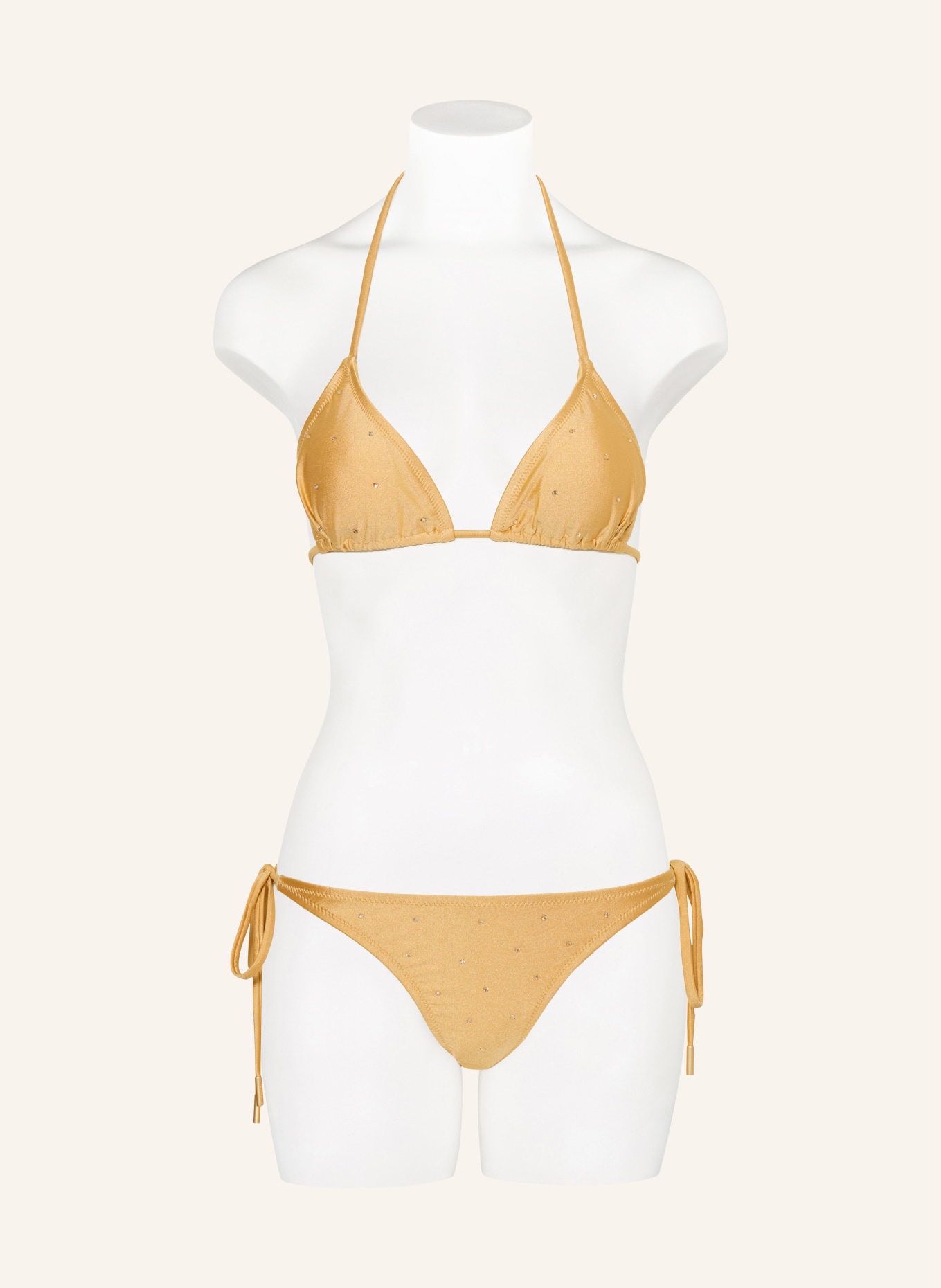 GOLDBERGH VELORA driehoekige bikinitop met strass-steentjes: GOUD