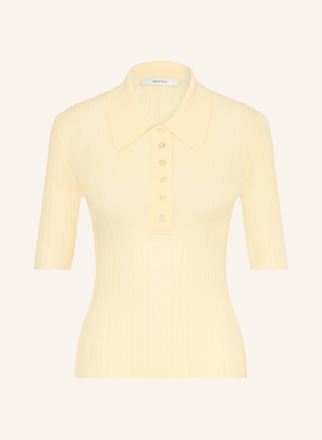 GESTUZ Polo en maille GZCLENE: JAUNE CLAIR