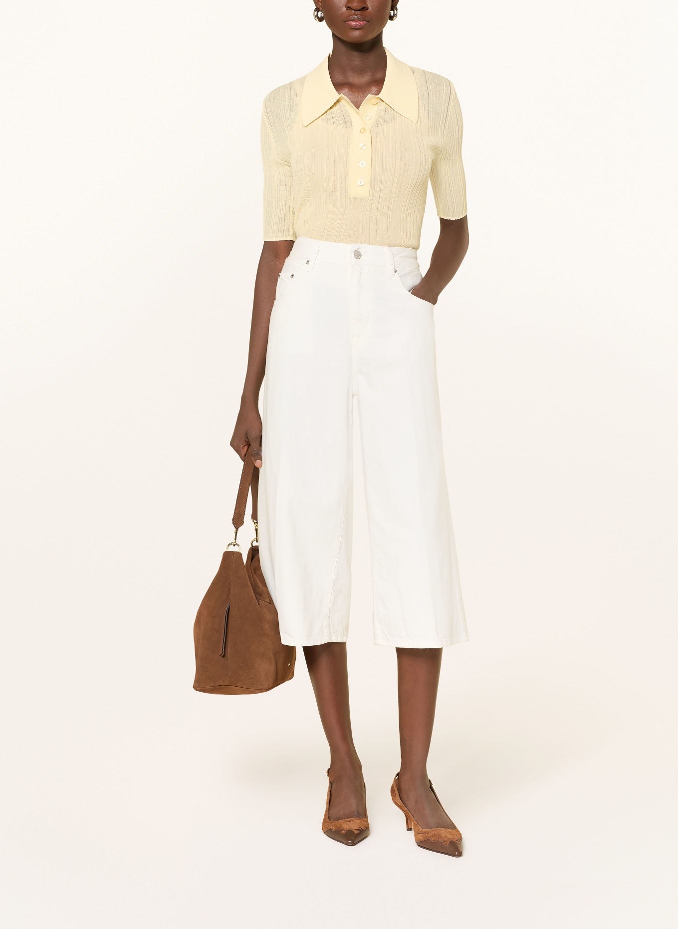 GESTUZ Polo en maille GZCLENE: JAUNE CLAIR