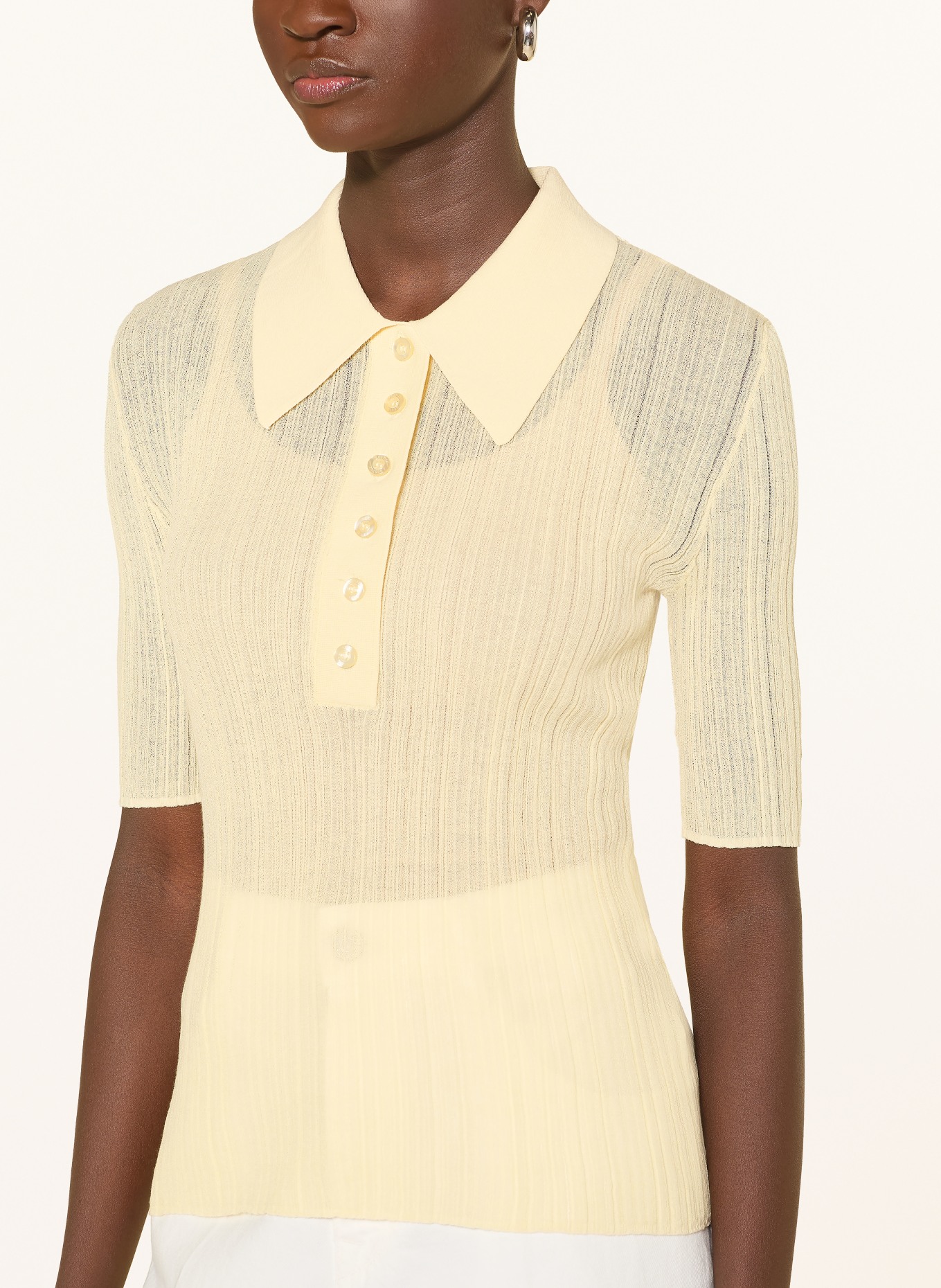 GESTUZ Polo en maille GZCLENE: JAUNE CLAIR