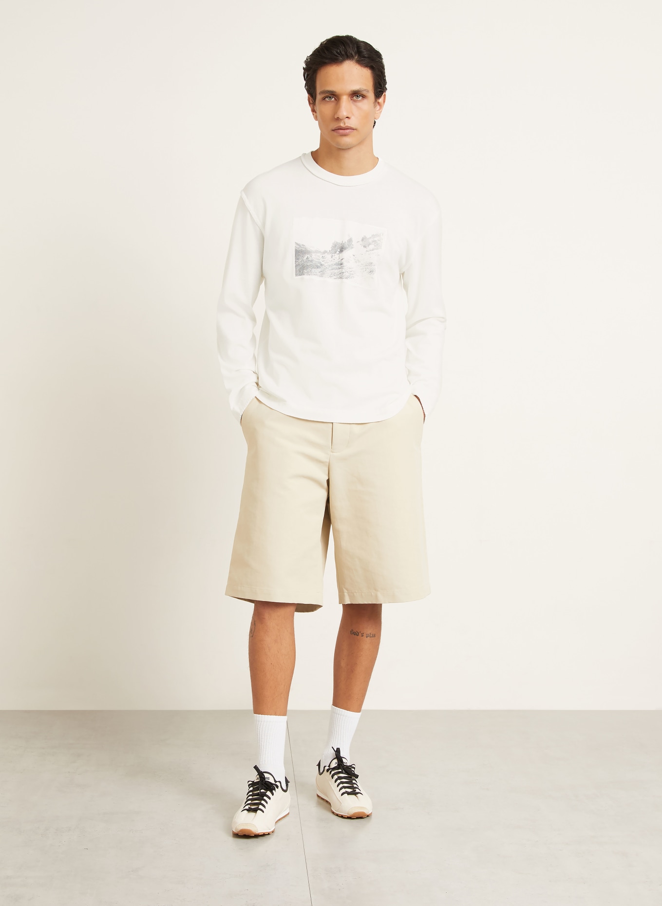JACQUEMUS Longsleeve LE T-SHIRT PAYSAN: ECRU