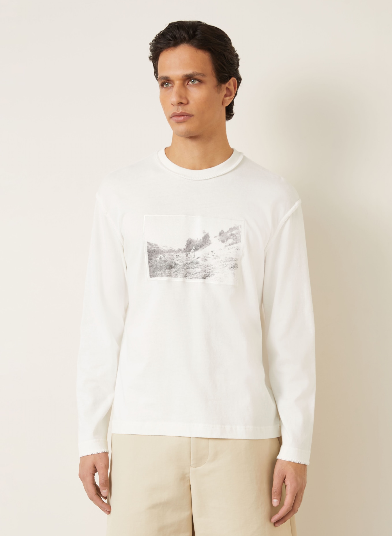 JACQUEMUS Longsleeve LE T-SHIRT PAYSAN: ECRU